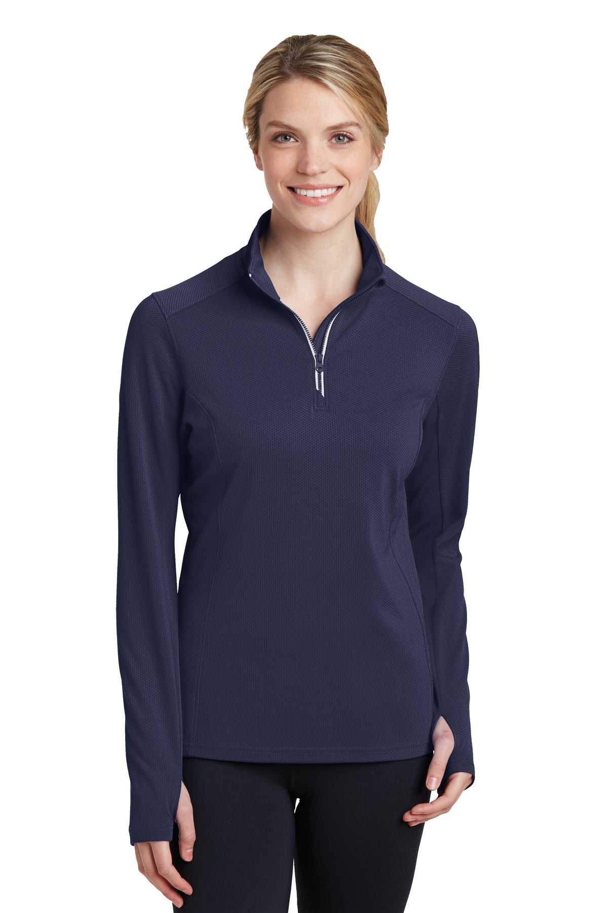 Sport-Tek Women's Sport-Wick Textured 1/4-Zip Pullover LST860 Womens Apparel Sweatshirts & Fleece
