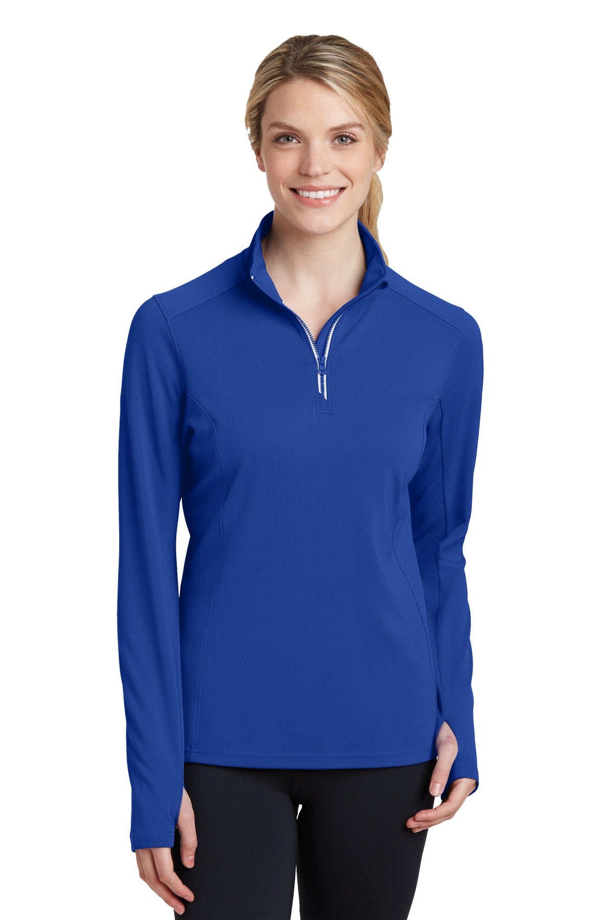 Sport-Tek Women's Sport-Wick Textured 1/4-Zip Pullover LST860 Womens Apparel Sweatshirts & Fleece