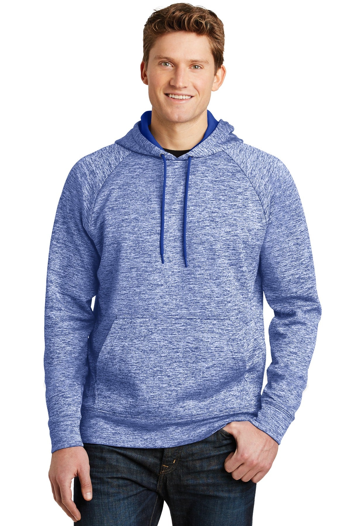 Sport-Tek Men's PosiCharge Electric Heather Fleece Hooded Pullover Mens Apparel Sweatshirts & Fleece