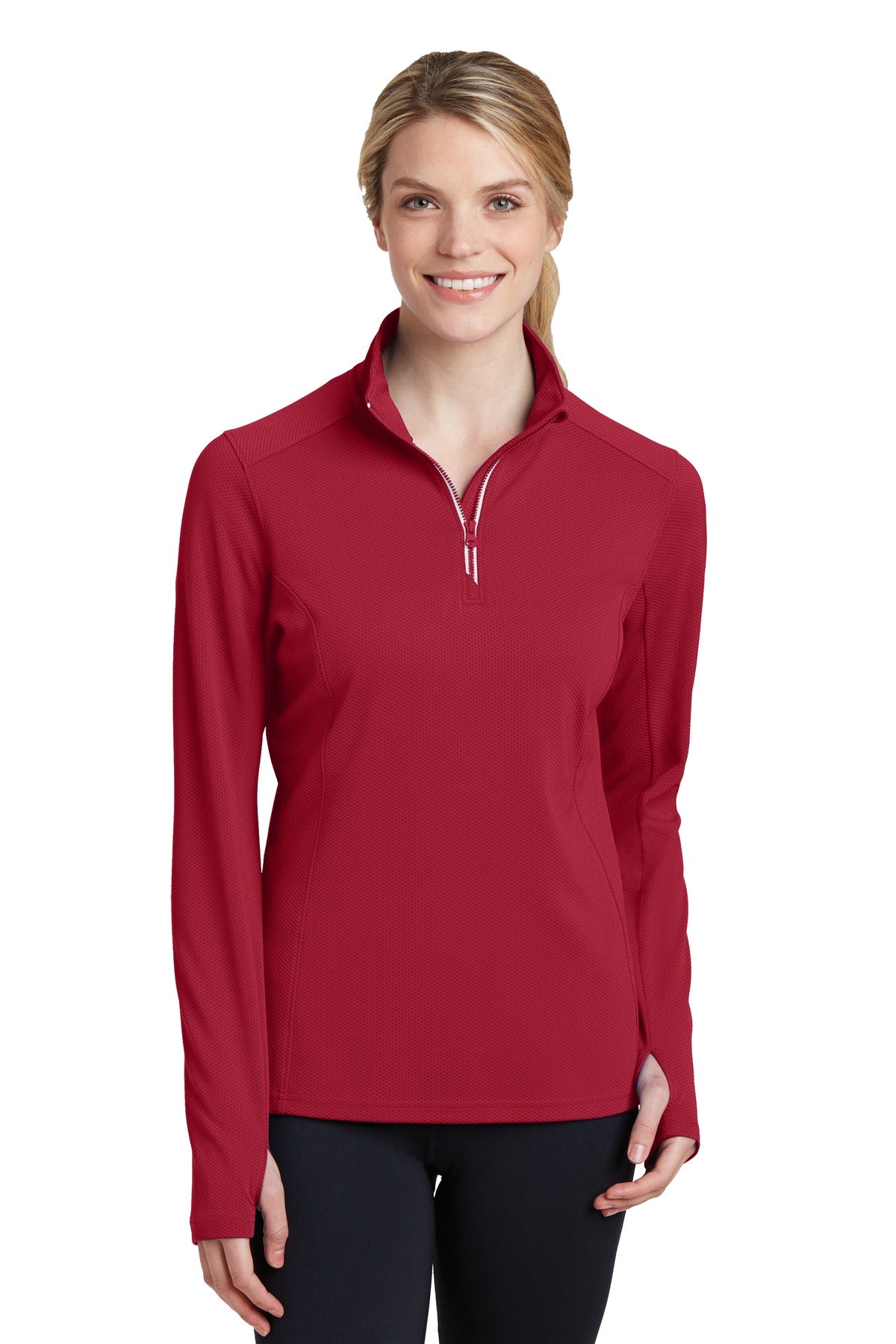 Sport-Tek Women's Sport-Wick Textured 1/4-Zip Pullover LST860 Womens Apparel Sweatshirts & Fleece