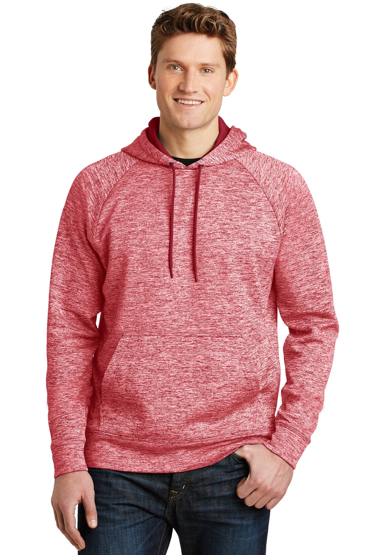 Sport-Tek Men's PosiCharge Electric Heather Fleece Hooded Pullover Mens Apparel Sweatshirts & Fleece
