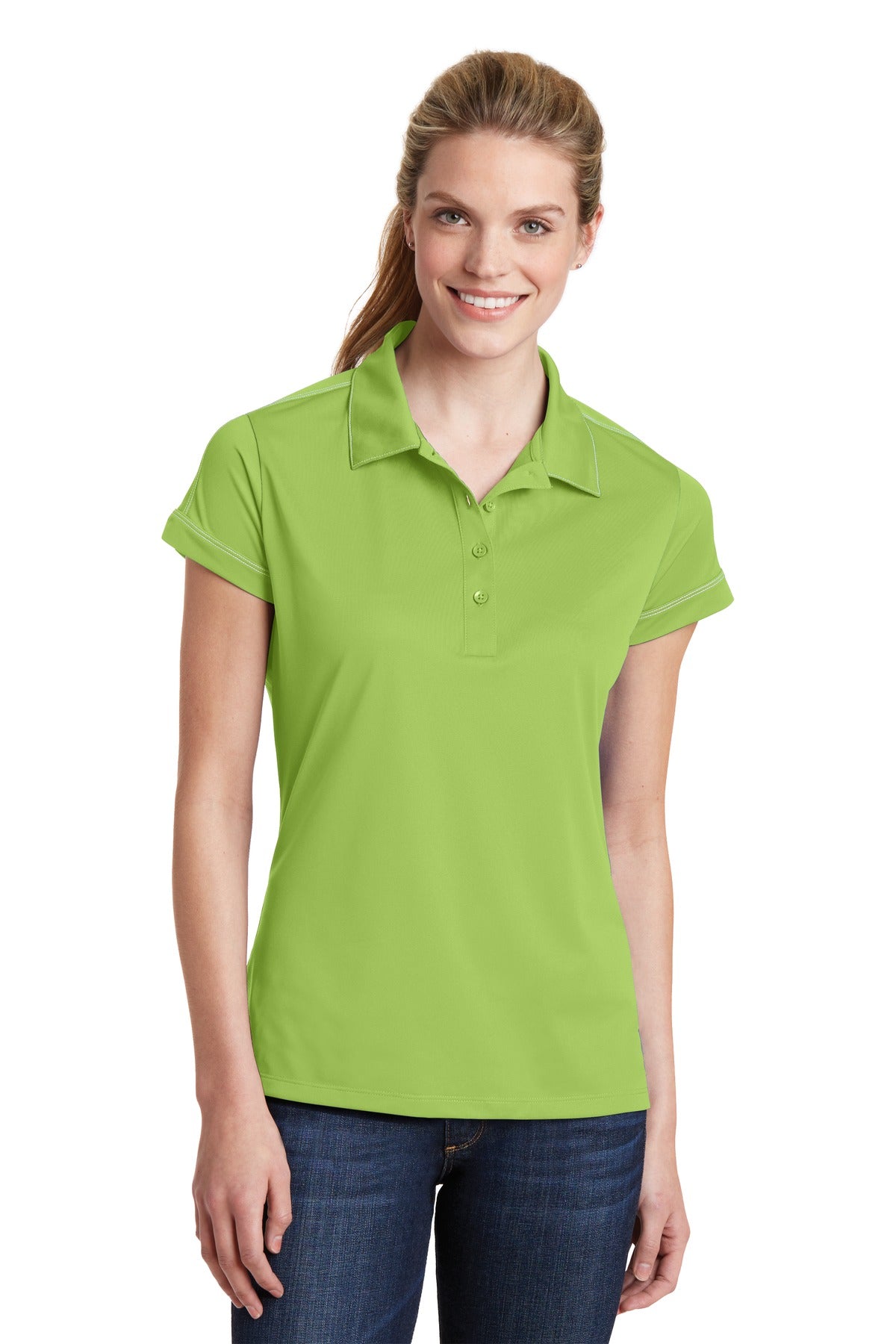 Sport-Tek Women's Contrast Stitch Micropique Sport-Wick Polo LST659 Womens Apparel Shirts & Tops