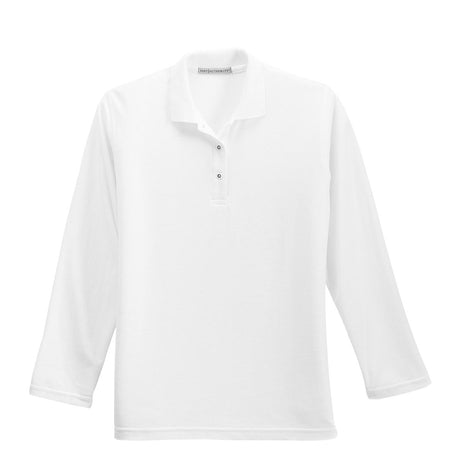 Port Authority Ladies Silk Touch Long Sleeve Polo. L500LS Womens Apparel Shirts & Tops
