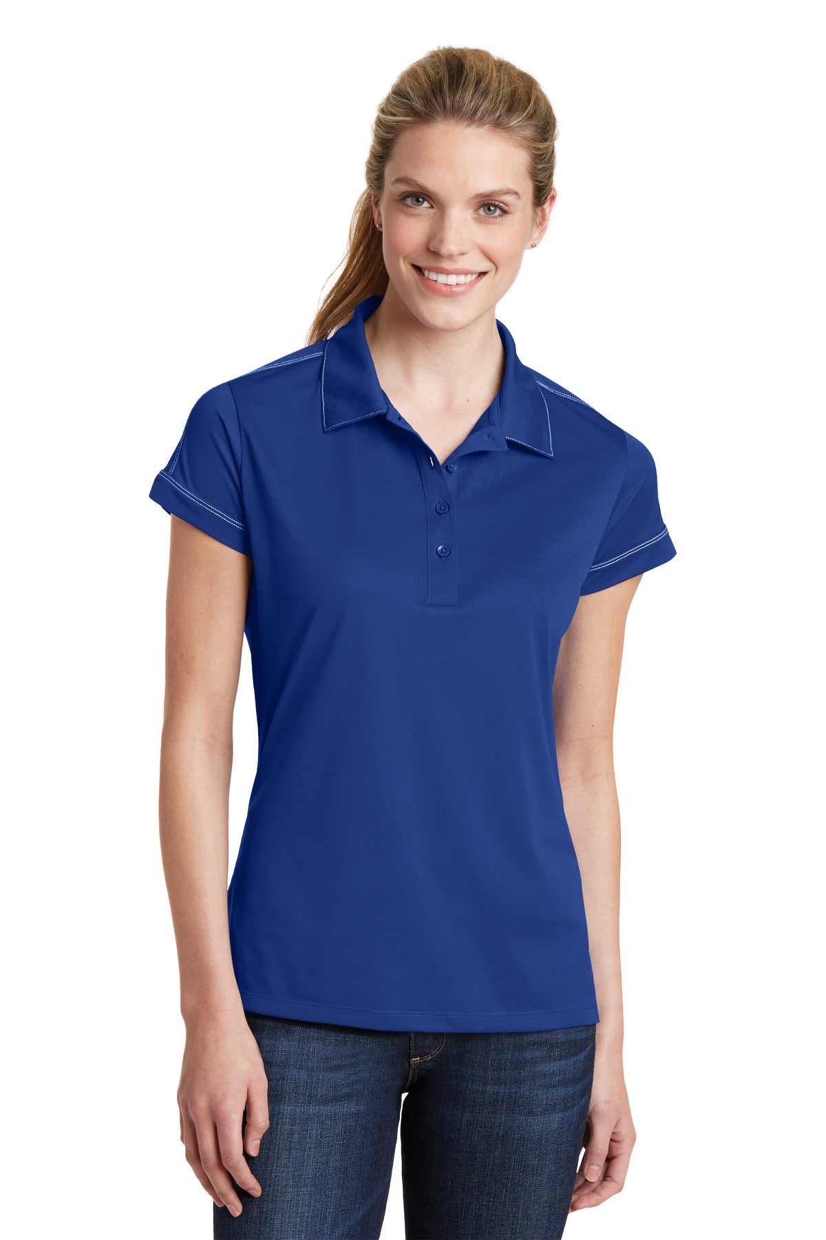 Sport-Tek Women's Contrast Stitch Micropique Sport-Wick Polo LST659 Womens Apparel Shirts & Tops