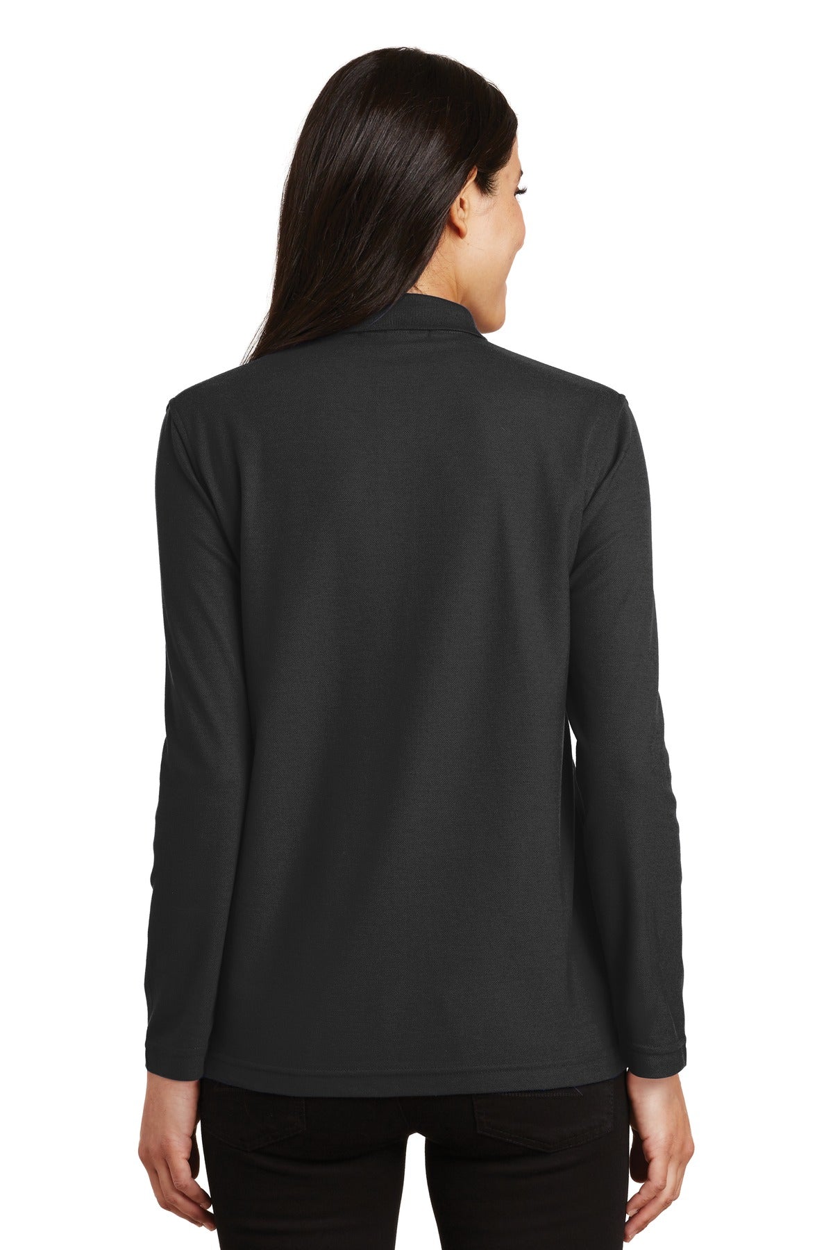 Port Authority Ladies Silk Touch Long Sleeve Polo. L500LS Womens Apparel Shirts & Tops