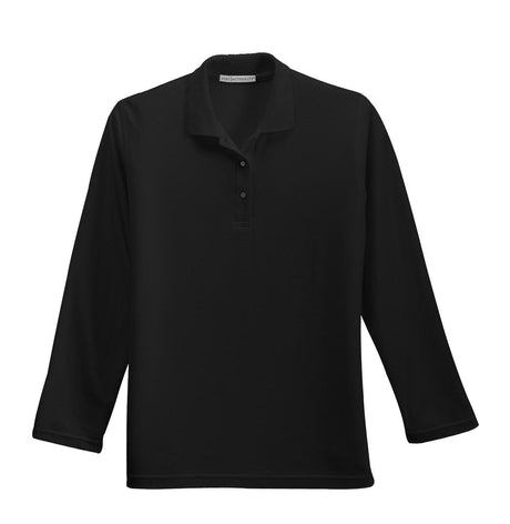 Port Authority Ladies Silk Touch Long Sleeve Polo. L500LS Womens Apparel Shirts & Tops
