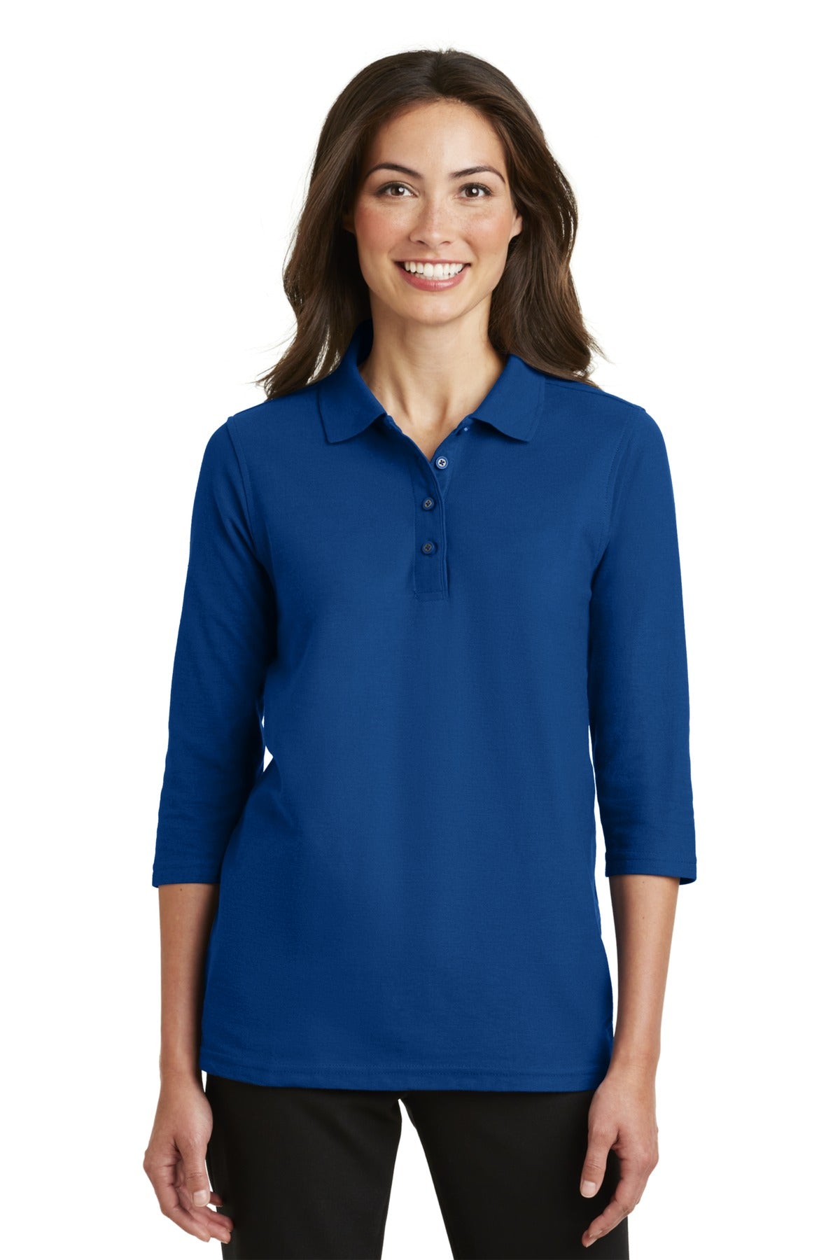 Port Authority Ladies Silk Touch 3/4-Sleeve Polo. L562 Womens Apparel Shirts & Tops
