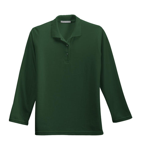 Port Authority Ladies Silk Touch Long Sleeve Polo. L500LS Womens Apparel Shirts & Tops