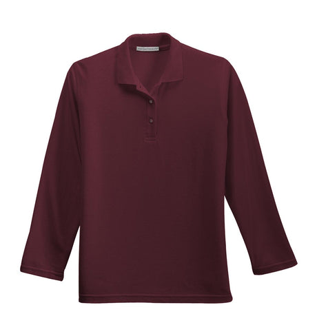 Port Authority Ladies Silk Touch Long Sleeve Polo. L500LS Womens Apparel Shirts & Tops