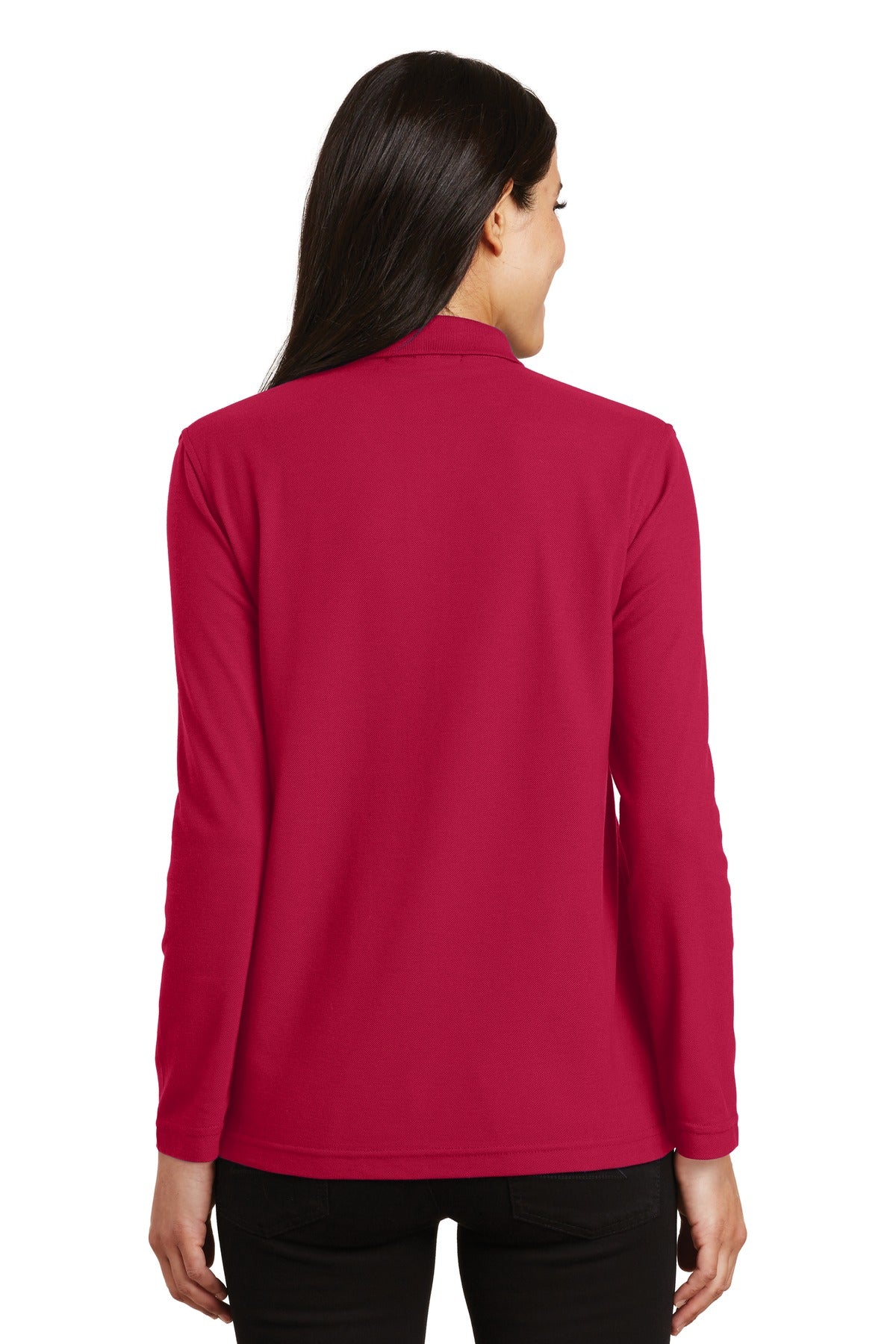 Port Authority Ladies Silk Touch Long Sleeve Polo. L500LS Womens Apparel Shirts & Tops