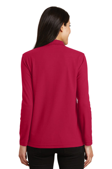 Port Authority Ladies Silk Touch Long Sleeve Polo. L500LS Womens Apparel Shirts & Tops