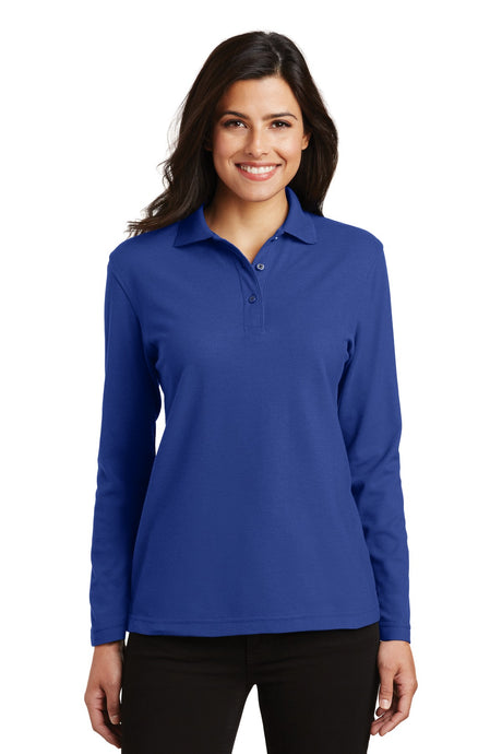 Port Authority Ladies Silk Touch Long Sleeve Polo. L500LS Womens Apparel Shirts & Tops