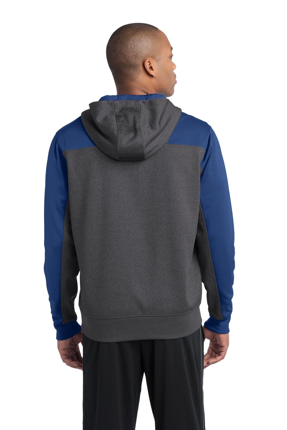 Sport-Tek Men's Tech Fleece Colorblock 1/4-Zip Hooded Sweatshirt Mens Apparel Sweatshirts & Fleece