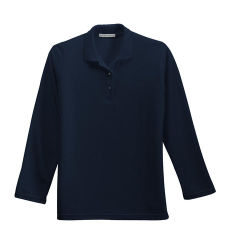 Port Authority Ladies Silk Touch Long Sleeve Polo. L500LS Womens Apparel Shirts & Tops