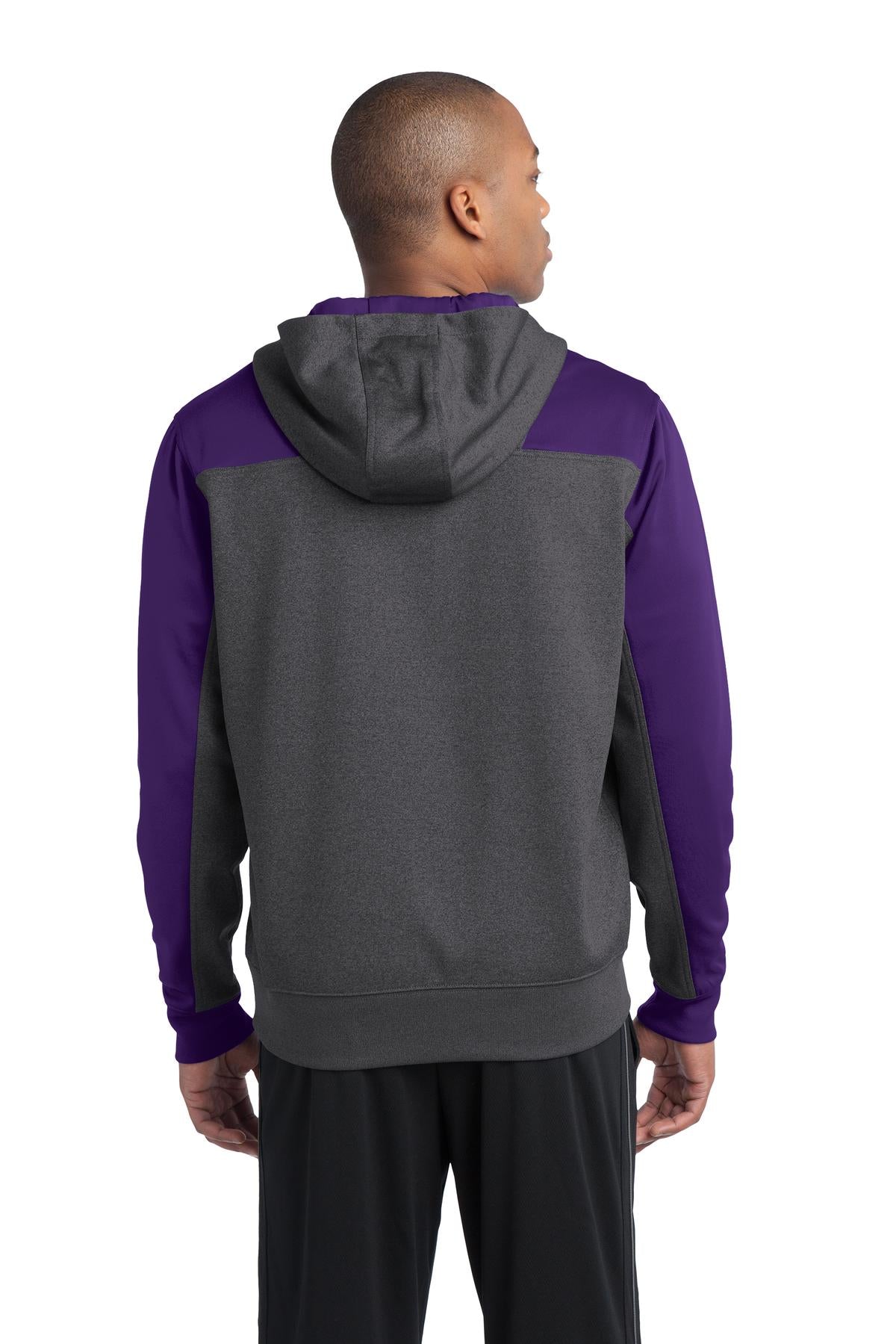 Sport-Tek Men's Tech Fleece Colorblock 1/4-Zip Hooded Sweatshirt Mens Apparel Sweatshirts & Fleece