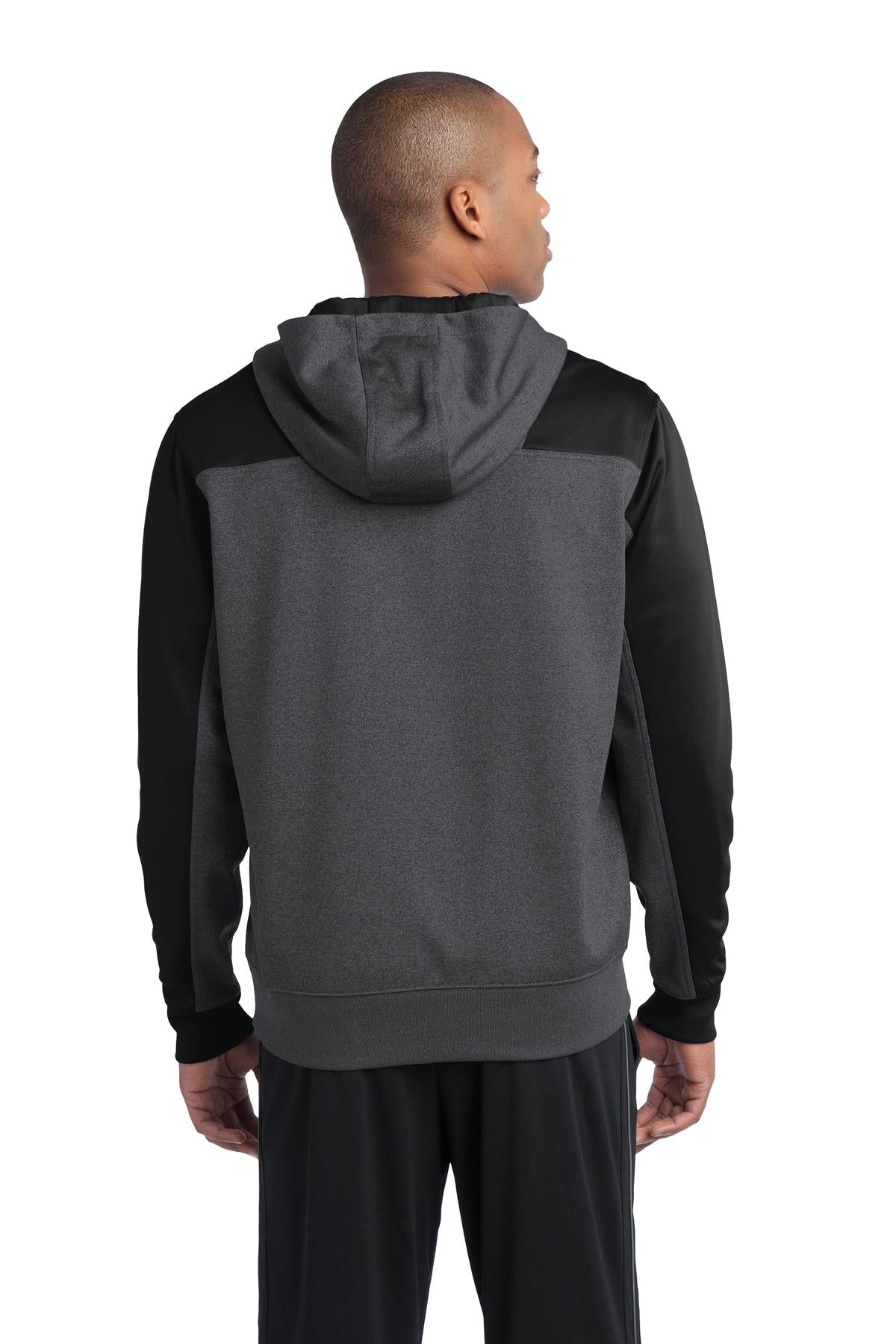 Sport-Tek Men's Tech Fleece Colorblock 1/4-Zip Hooded Sweatshirt Mens Apparel Sweatshirts & Fleece