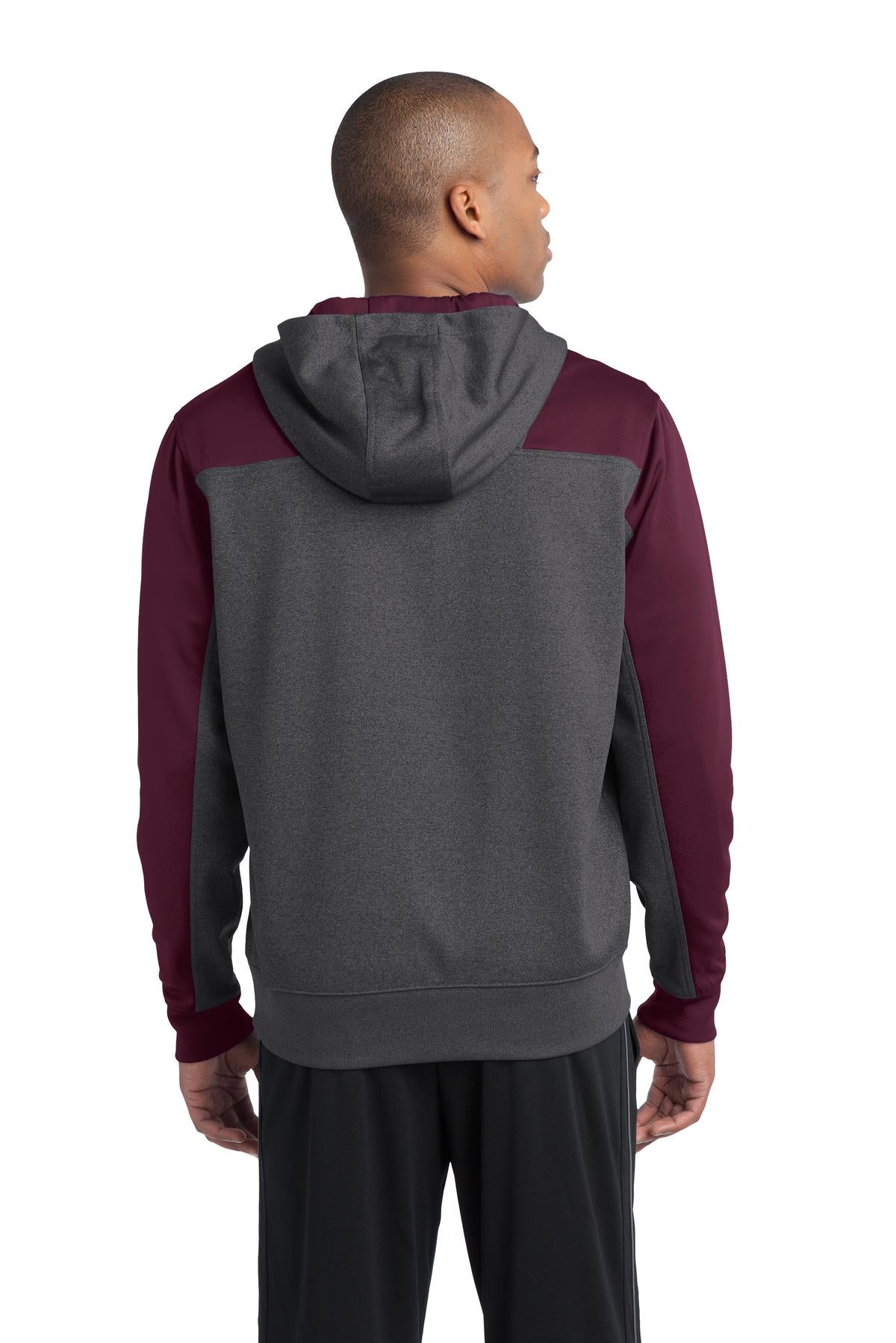 Sport-Tek Men's Tech Fleece Colorblock 1/4-Zip Hooded Sweatshirt Mens Apparel Sweatshirts & Fleece