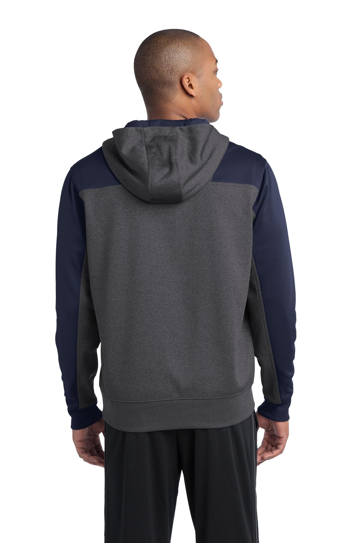 Sport-Tek Men's Tech Fleece Colorblock 1/4-Zip Hooded Sweatshirt Mens Apparel Sweatshirts & Fleece