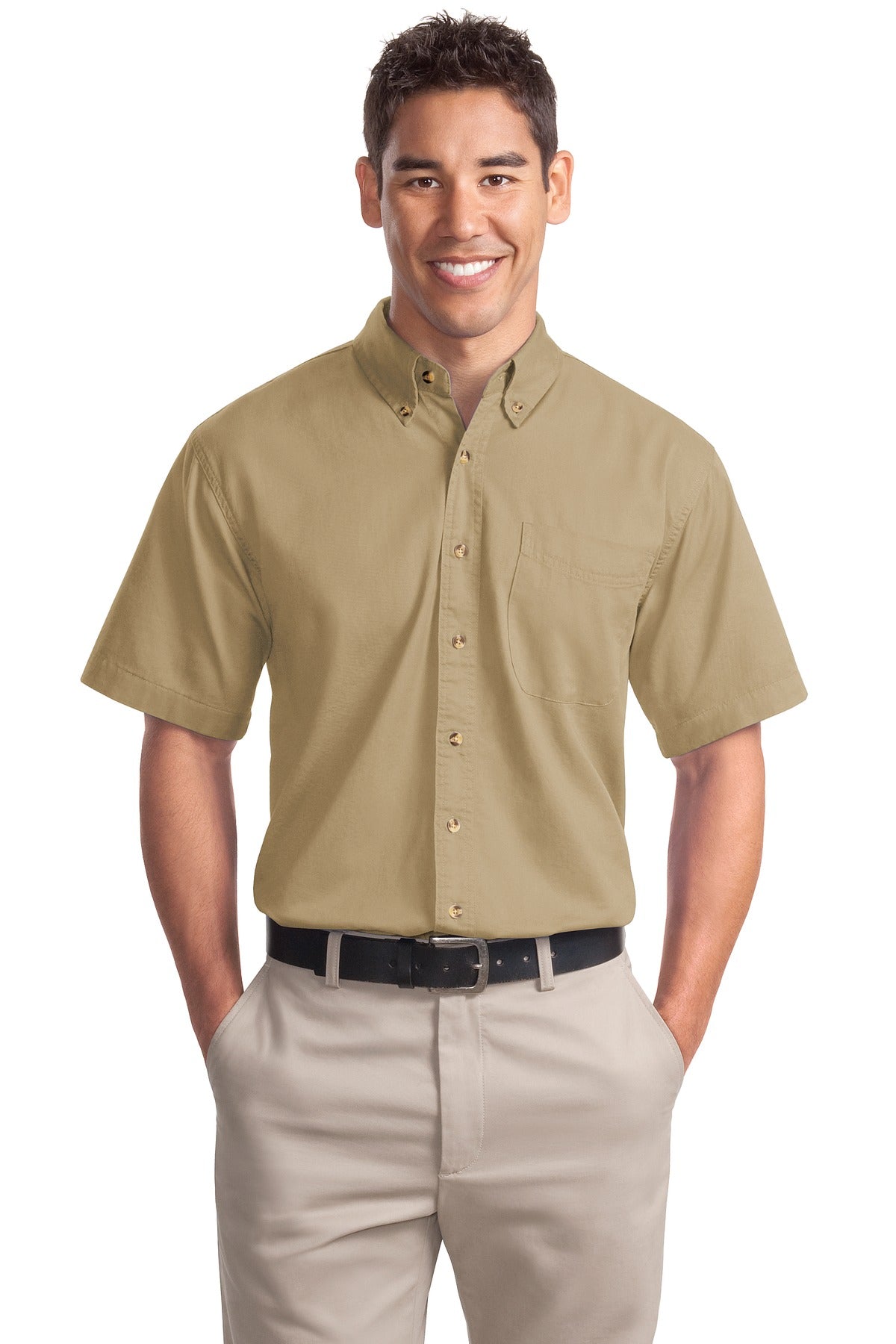 Port Authority Men's Short Sleeve Twill Shirt. S500T Mens Apparel Shirts & Tops