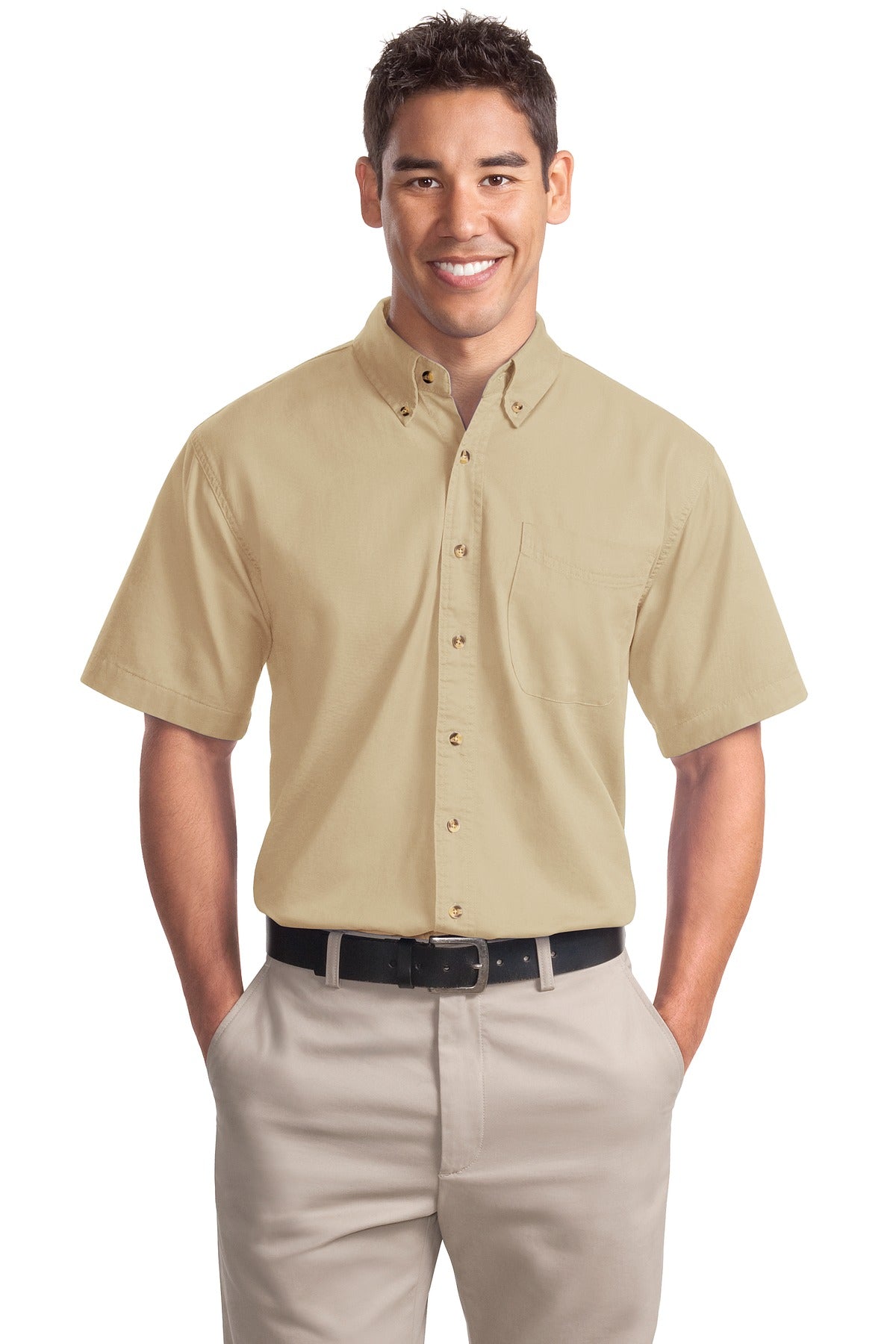 Port Authority Men's Short Sleeve Twill Shirt. S500T Mens Apparel Shirts & Tops