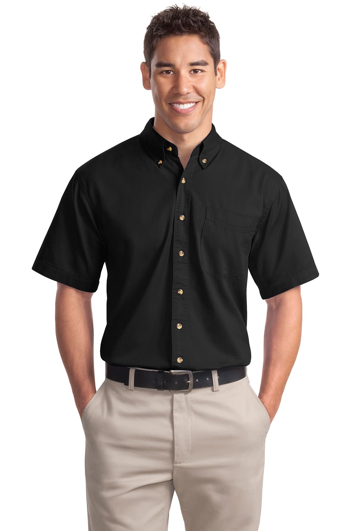 Port Authority Men's Short Sleeve Twill Shirt. S500T Mens Apparel Shirts & Tops