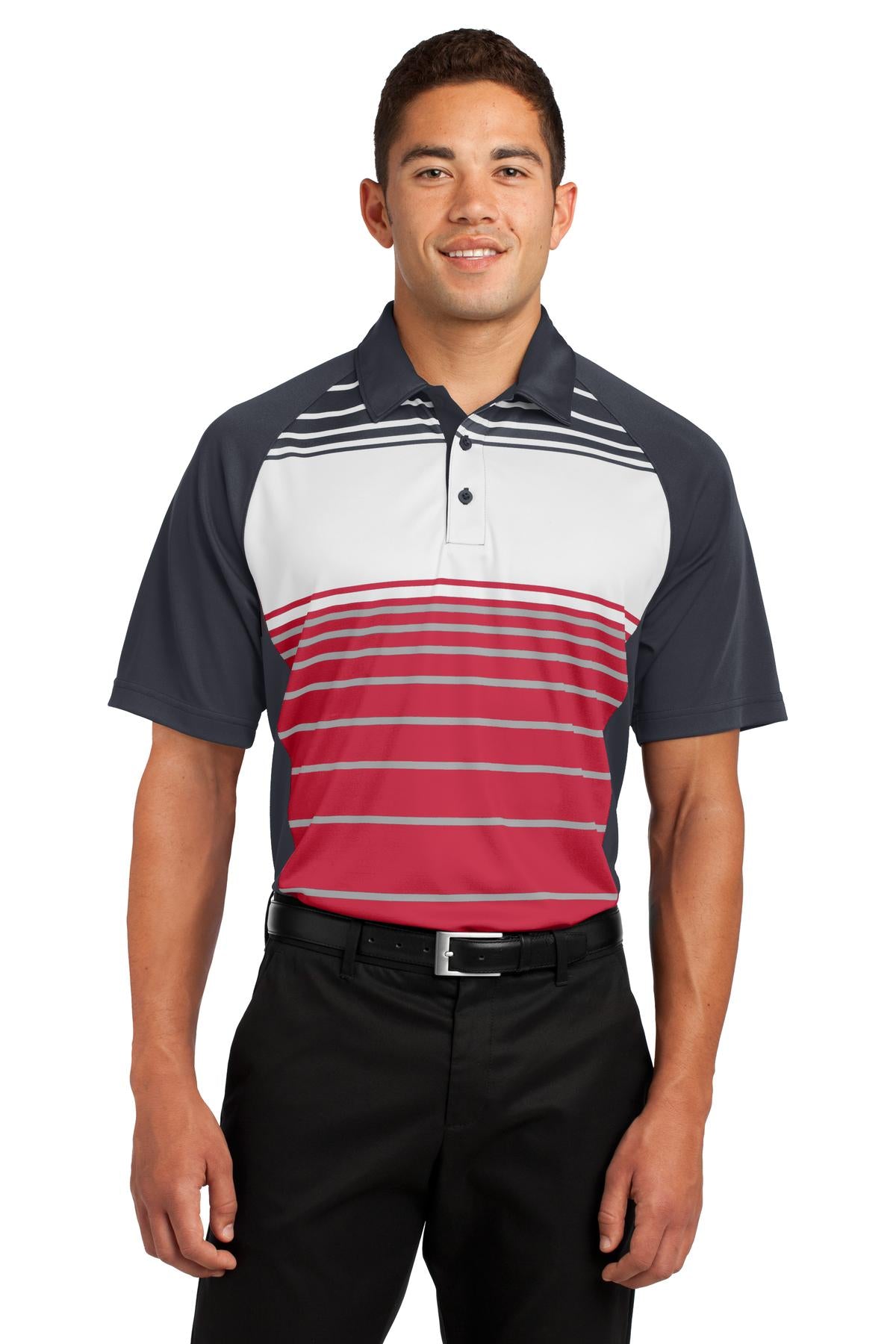 Sport-Tek Men's Dry Zone Sublimated Stripe Polo Mens Apparel Shirts & Tops