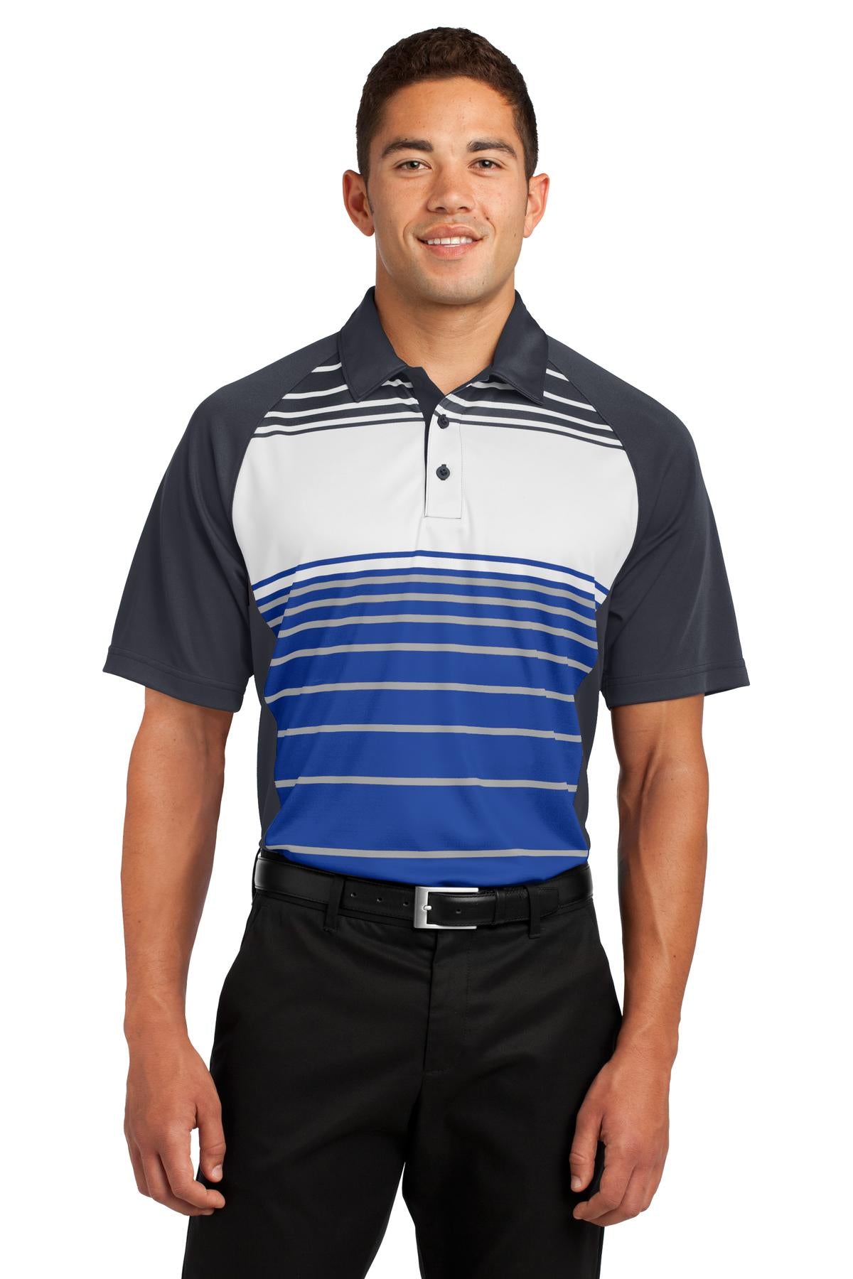 Sport-Tek Men's Dry Zone Sublimated Stripe Polo Mens Apparel Shirts & Tops