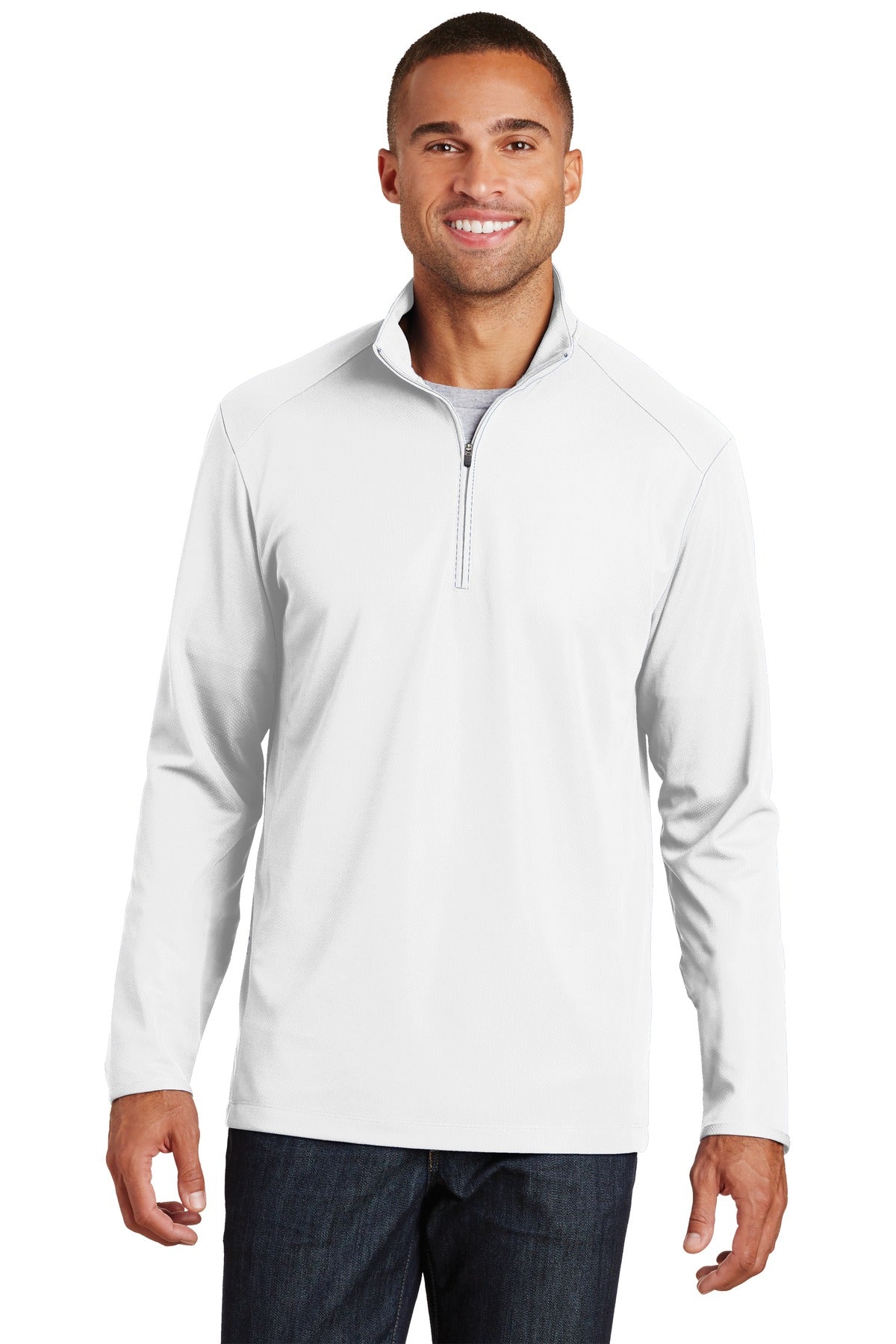 Port Authority Men's Pinpoint Mesh 1/2-Zip. K806 Mens Apparel Sweatshirts & Fleece