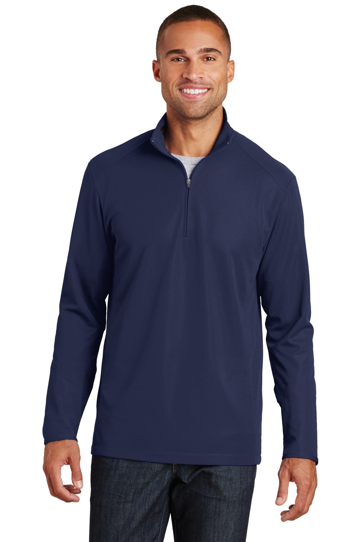 Port Authority Men's Pinpoint Mesh 1/2-Zip. K806 Mens Apparel Sweatshirts & Fleece