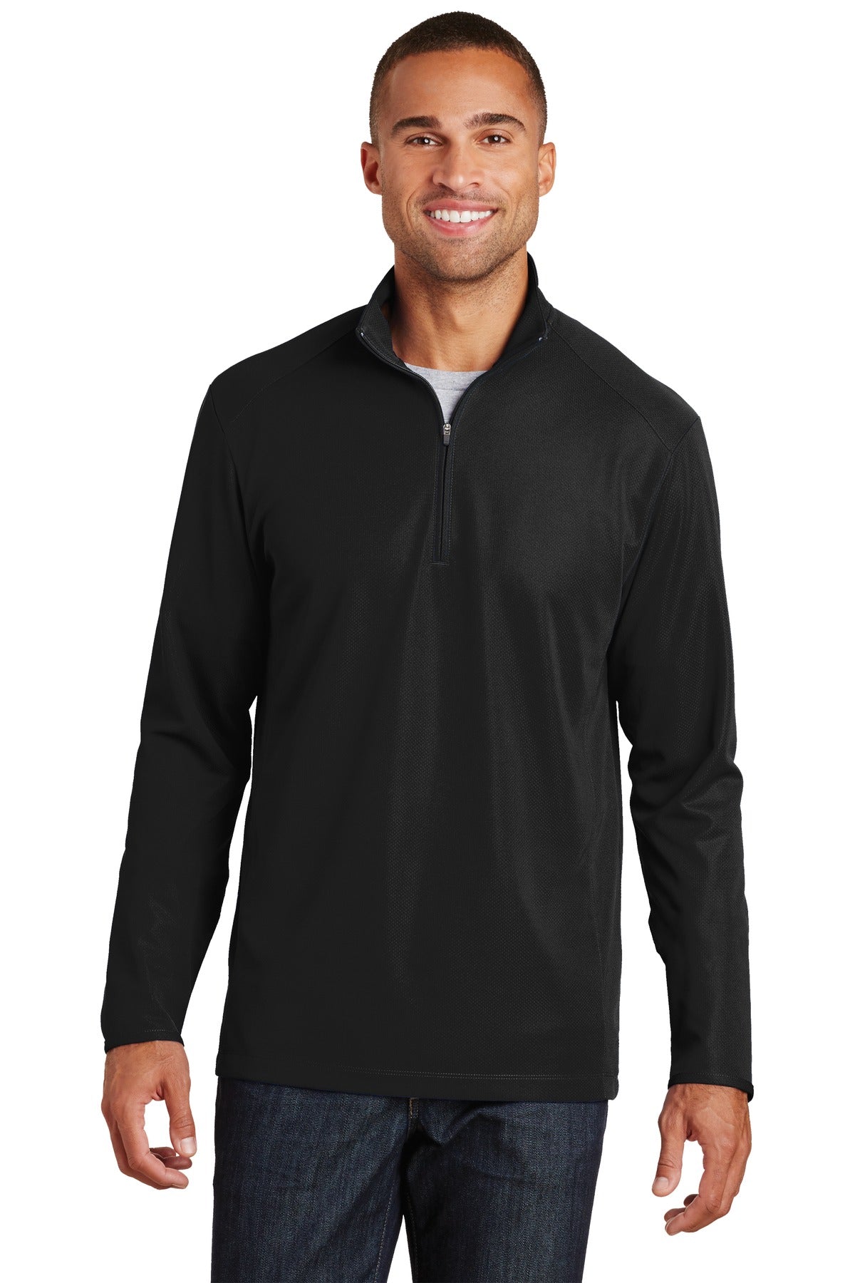 Port Authority Men's Pinpoint Mesh 1/2-Zip. K806 Mens Apparel Sweatshirts & Fleece