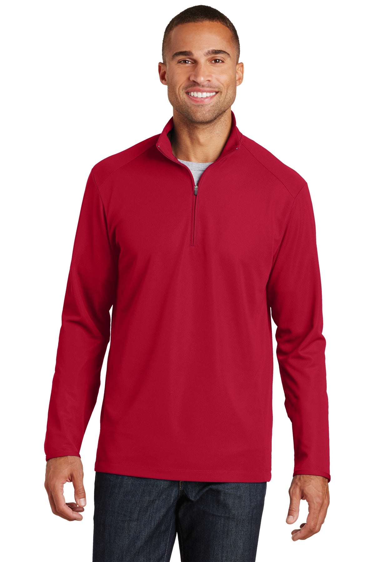 Port Authority Men's Pinpoint Mesh 1/2-Zip. K806 Mens Apparel Sweatshirts & Fleece