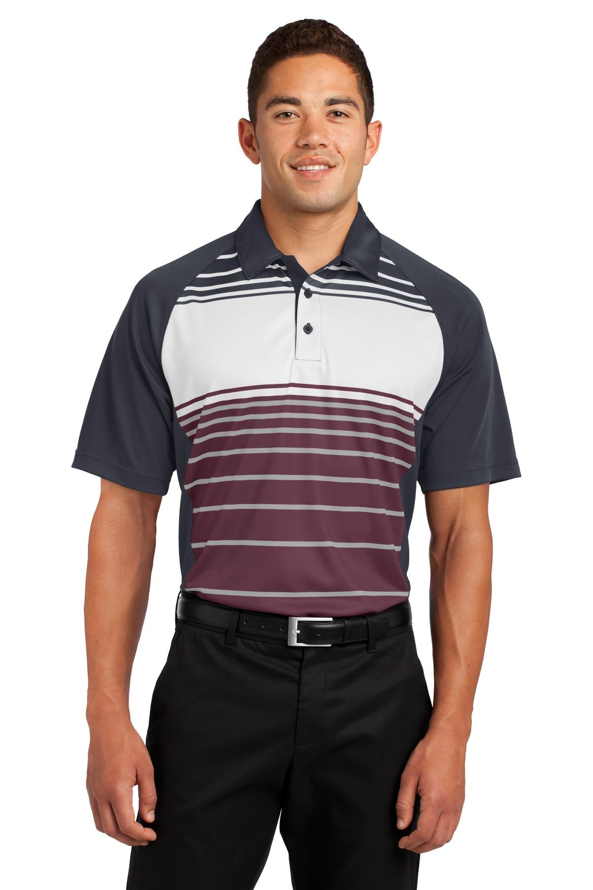 Sport-Tek Men's Dry Zone Sublimated Stripe Polo Mens Apparel Shirts & Tops