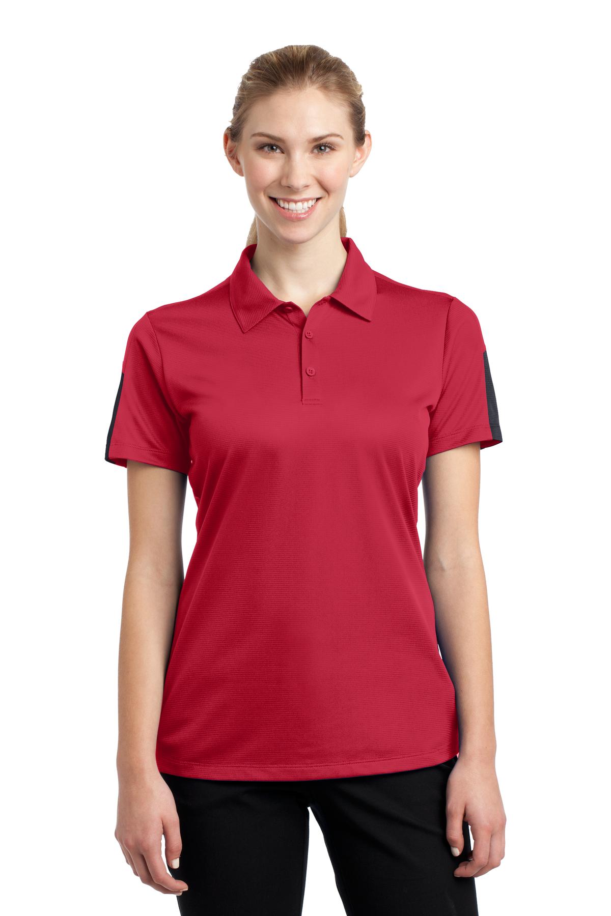Sport-Tek Women's PosiCharge Active Textured Colorblock Polo LST695 Womens Apparel Shirts & Tops
