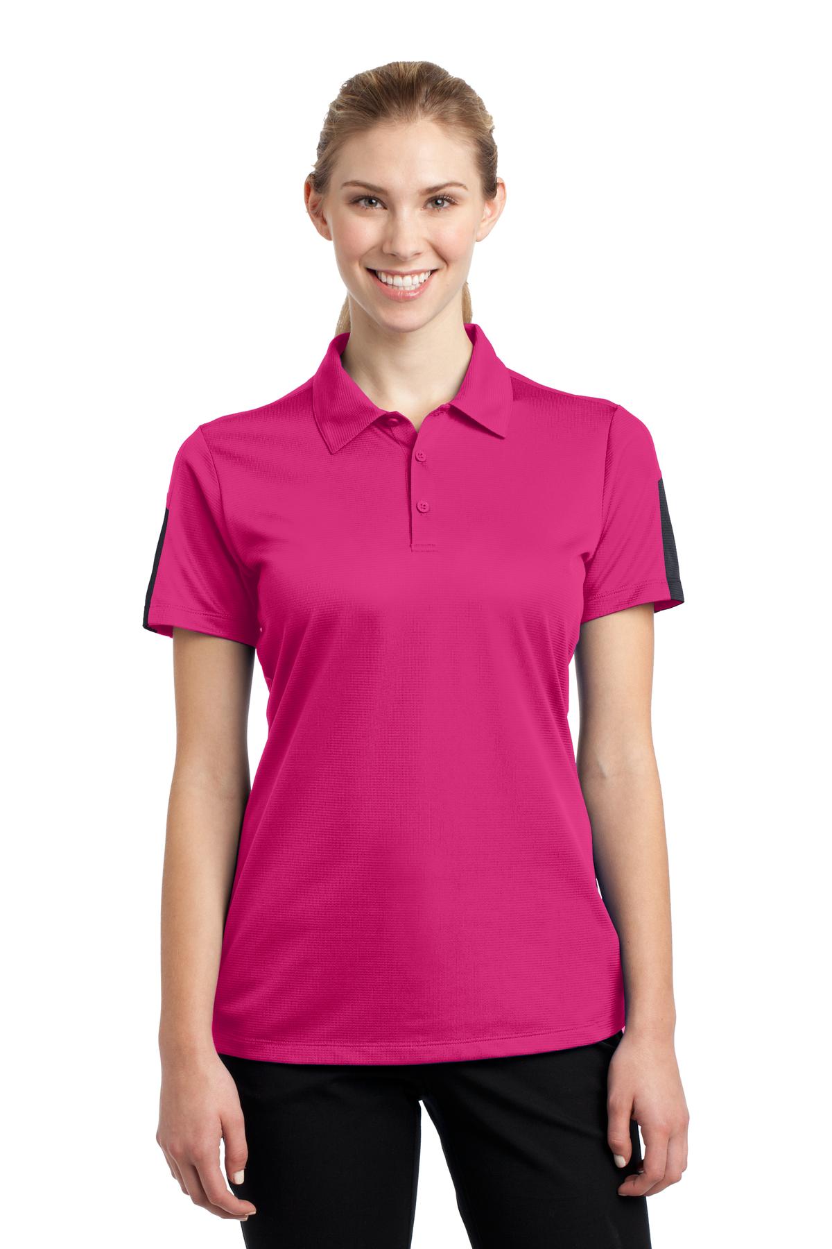 Sport-Tek Women's PosiCharge Active Textured Colorblock Polo LST695 Womens Apparel Shirts & Tops