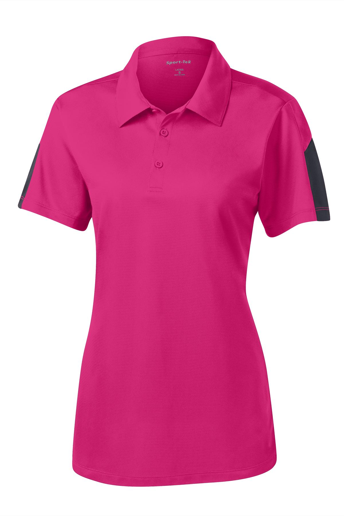 Sport-Tek Women's PosiCharge Active Textured Colorblock Polo LST695 Womens Apparel Shirts & Tops