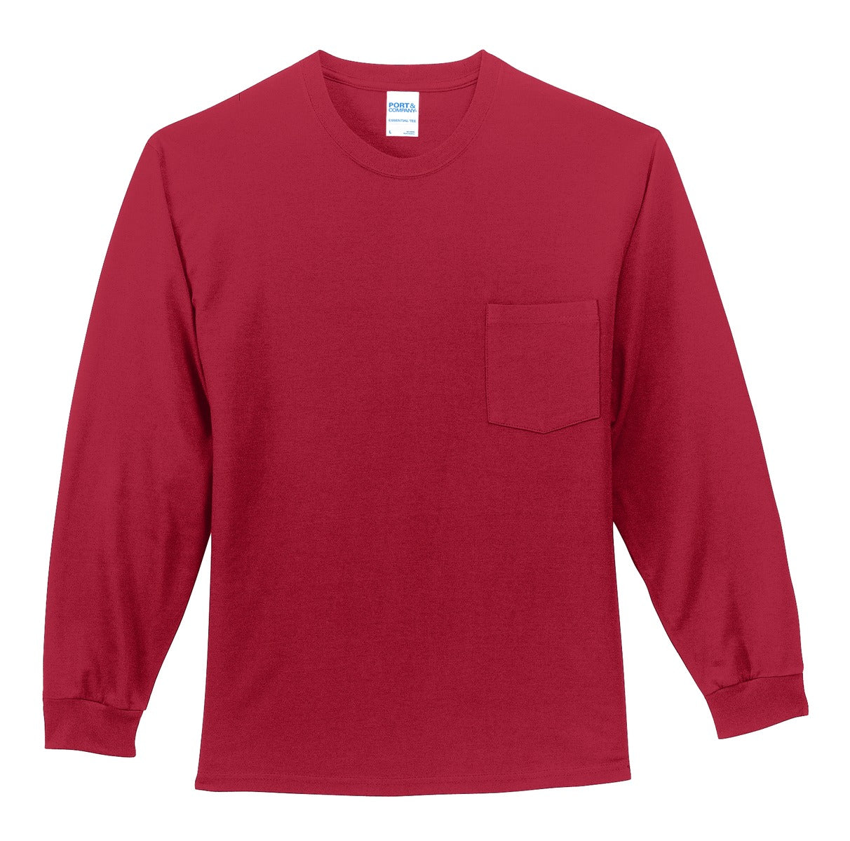 Port & Company Men's Tall Long Sleeve Essential Pocket Tee Mens Apparel Shirts & Tops