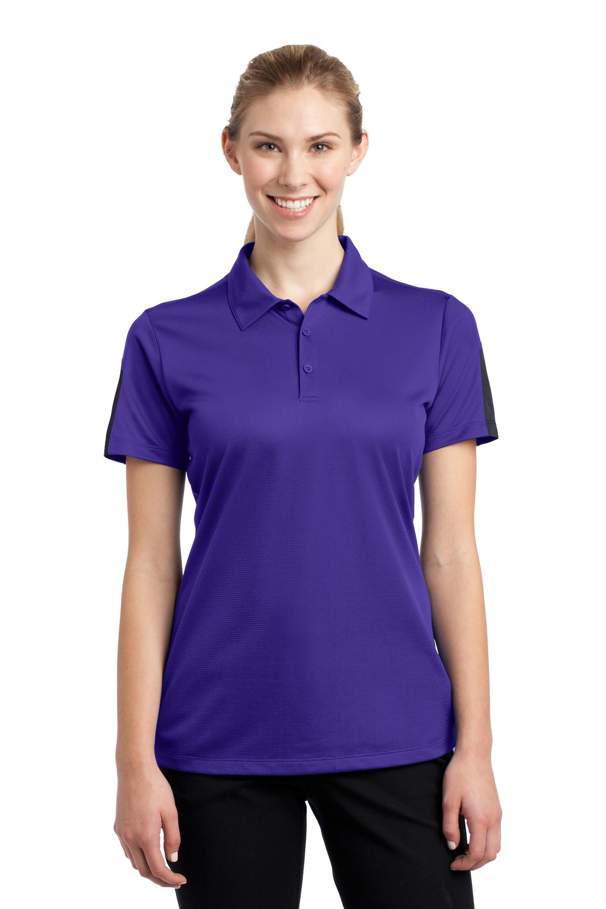 Sport-Tek Women's PosiCharge Active Textured Colorblock Polo LST695 Womens Apparel Shirts & Tops