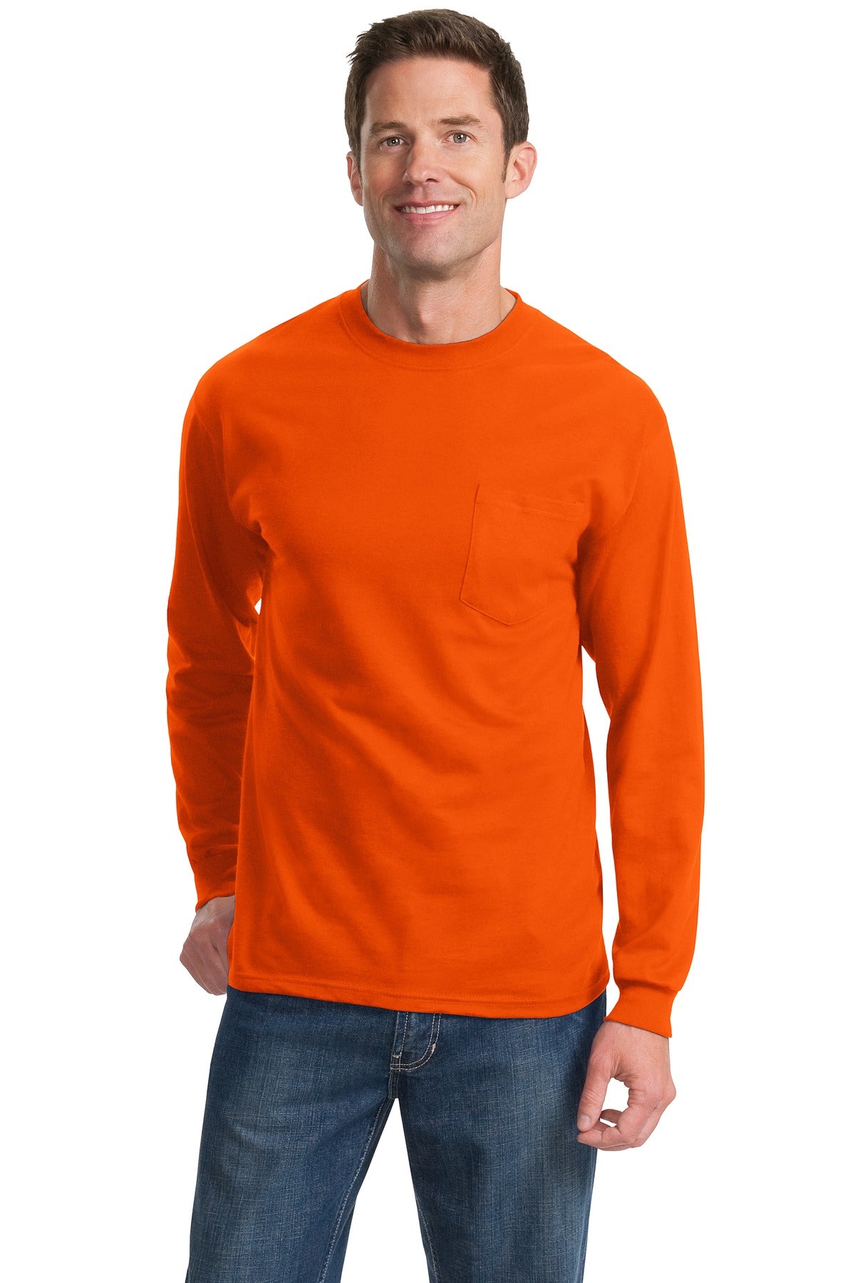 Port & Company Men's Tall Long Sleeve Essential Pocket Tee Mens Apparel Shirts & Tops