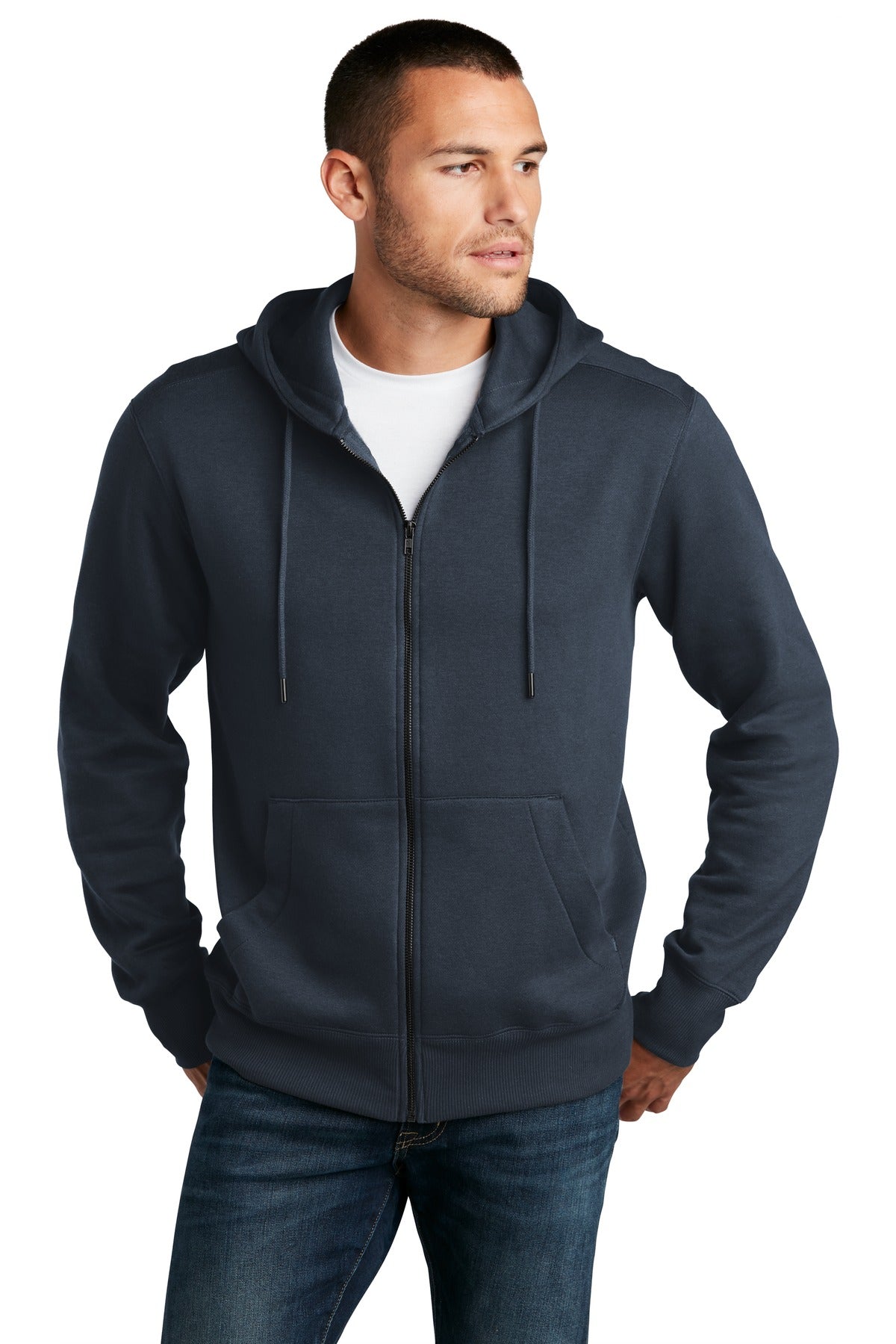District Men's Perfect Weight Fleece Full-Zip Hoodie Mens Apparel Sweatshirts & Fleece