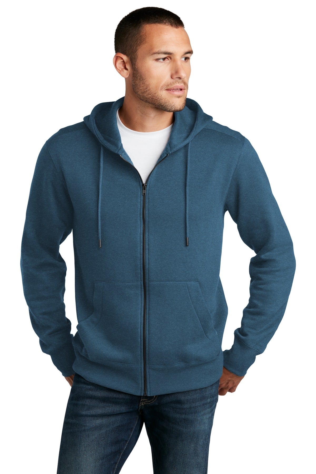 District Men's Perfect Weight Fleece Full-Zip Hoodie Mens Apparel Sweatshirts & Fleece