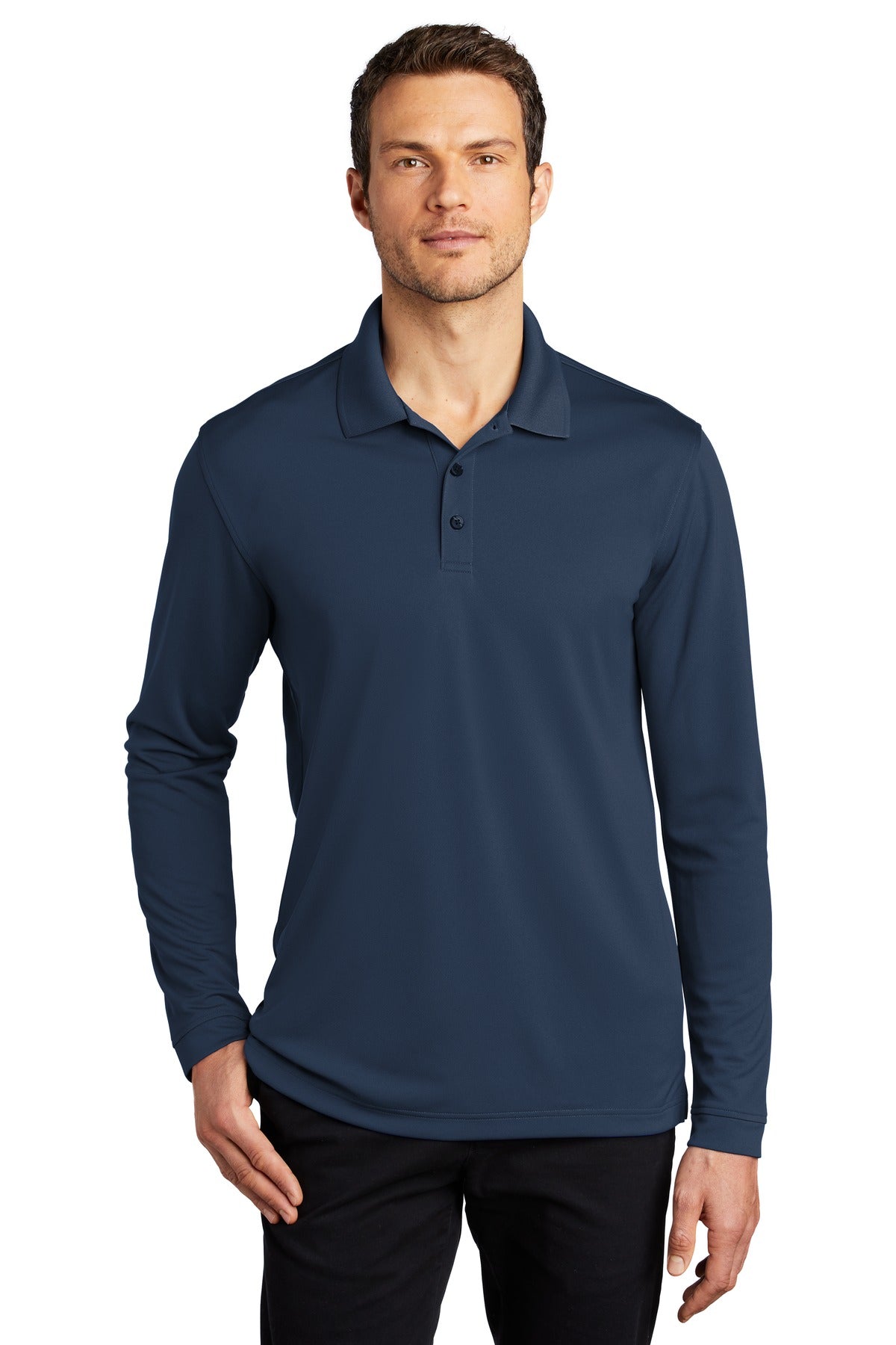 Port Authority Men's Dry Zone UV Micro-Mesh Long Sleeve Polo K110LS Mens Apparel Shirts & Tops