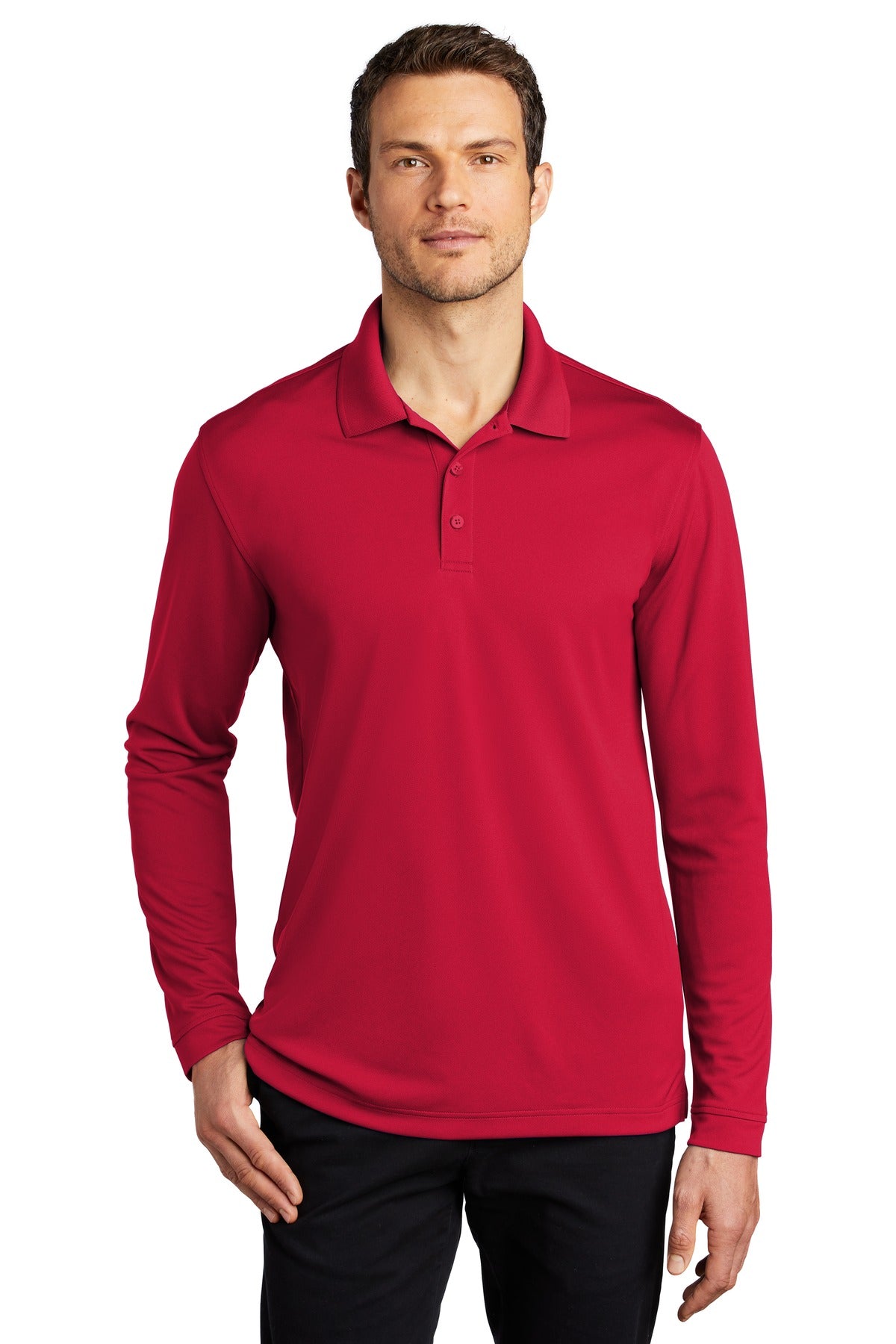 Port Authority Men's Dry Zone UV Micro-Mesh Long Sleeve Polo K110LS Mens Apparel Shirts & Tops
