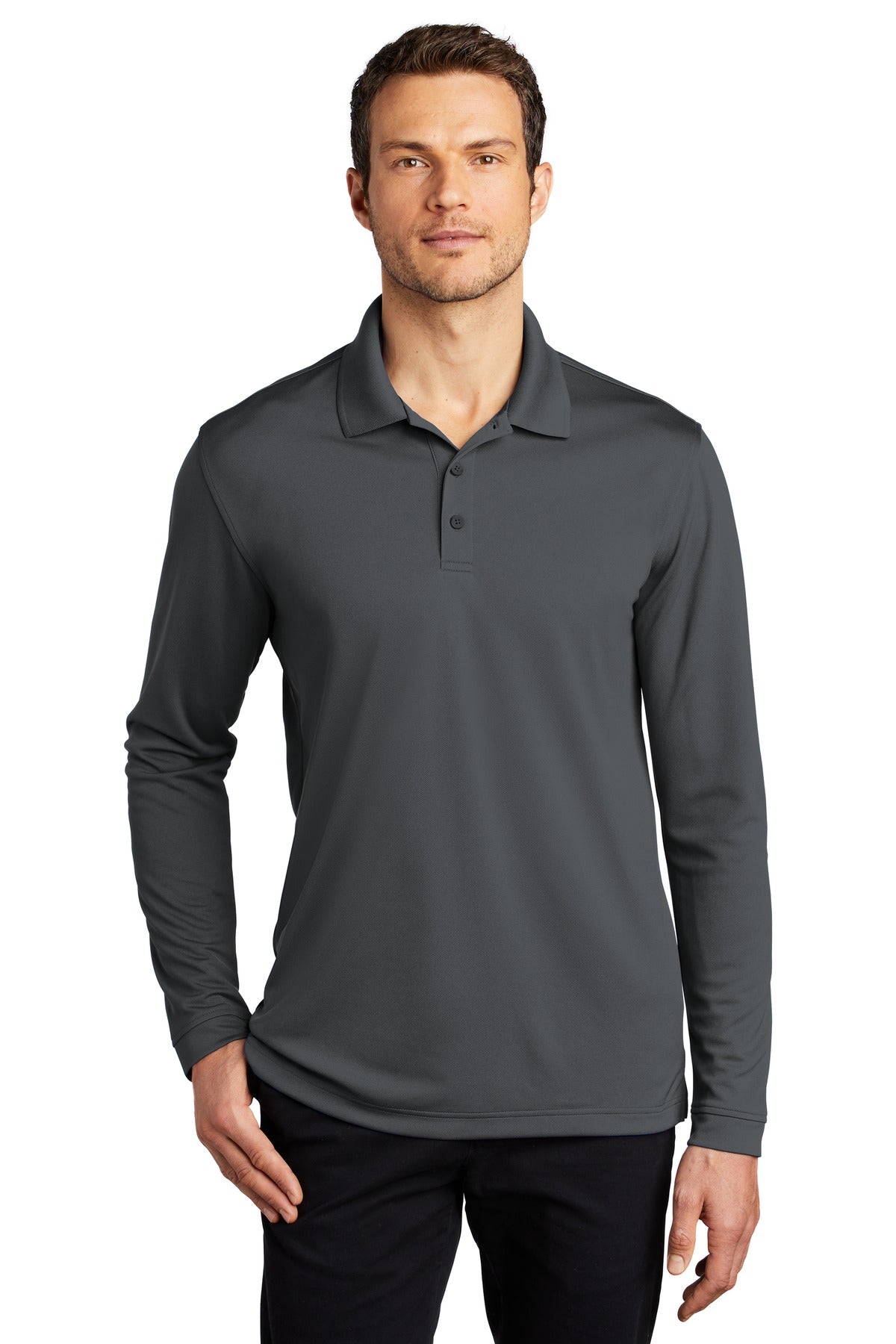 Port Authority Men's Dry Zone UV Micro-Mesh Long Sleeve Polo K110LS Mens Apparel Shirts & Tops