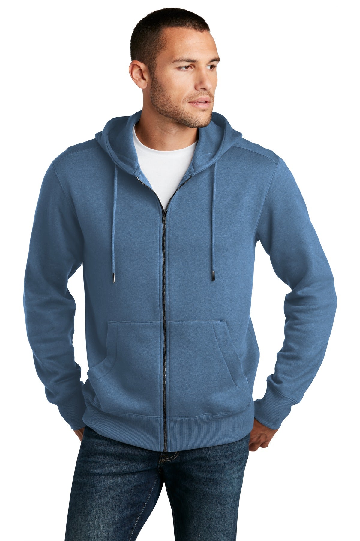 District Men's Perfect Weight Fleece Full-Zip Hoodie Mens Apparel Sweatshirts & Fleece