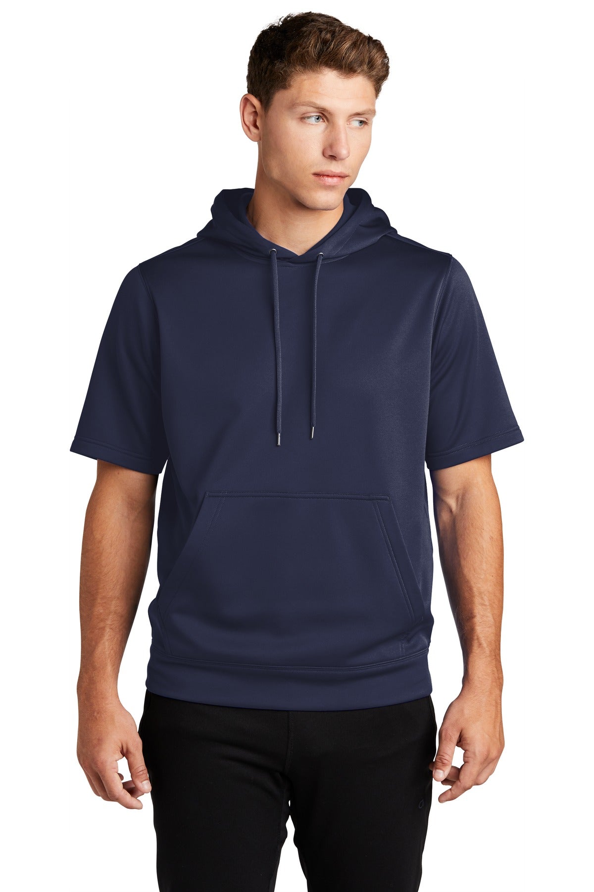 Sport-Tek Men's Sport-Wick Fleece Short Sleeve Hooded Pullover Mens Apparel Sweatshirts & Fleece
