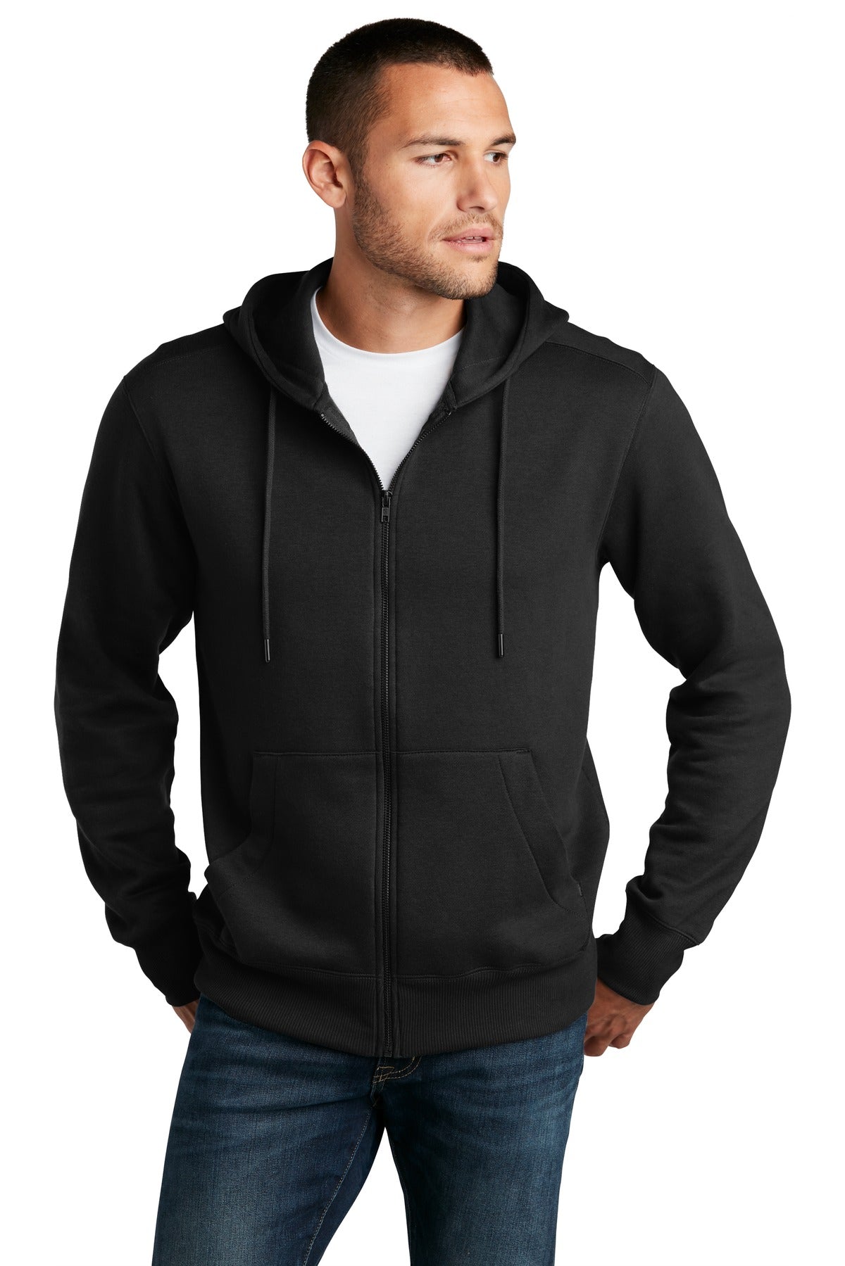 District Men's Perfect Weight Fleece Full-Zip Hoodie Mens Apparel Sweatshirts & Fleece