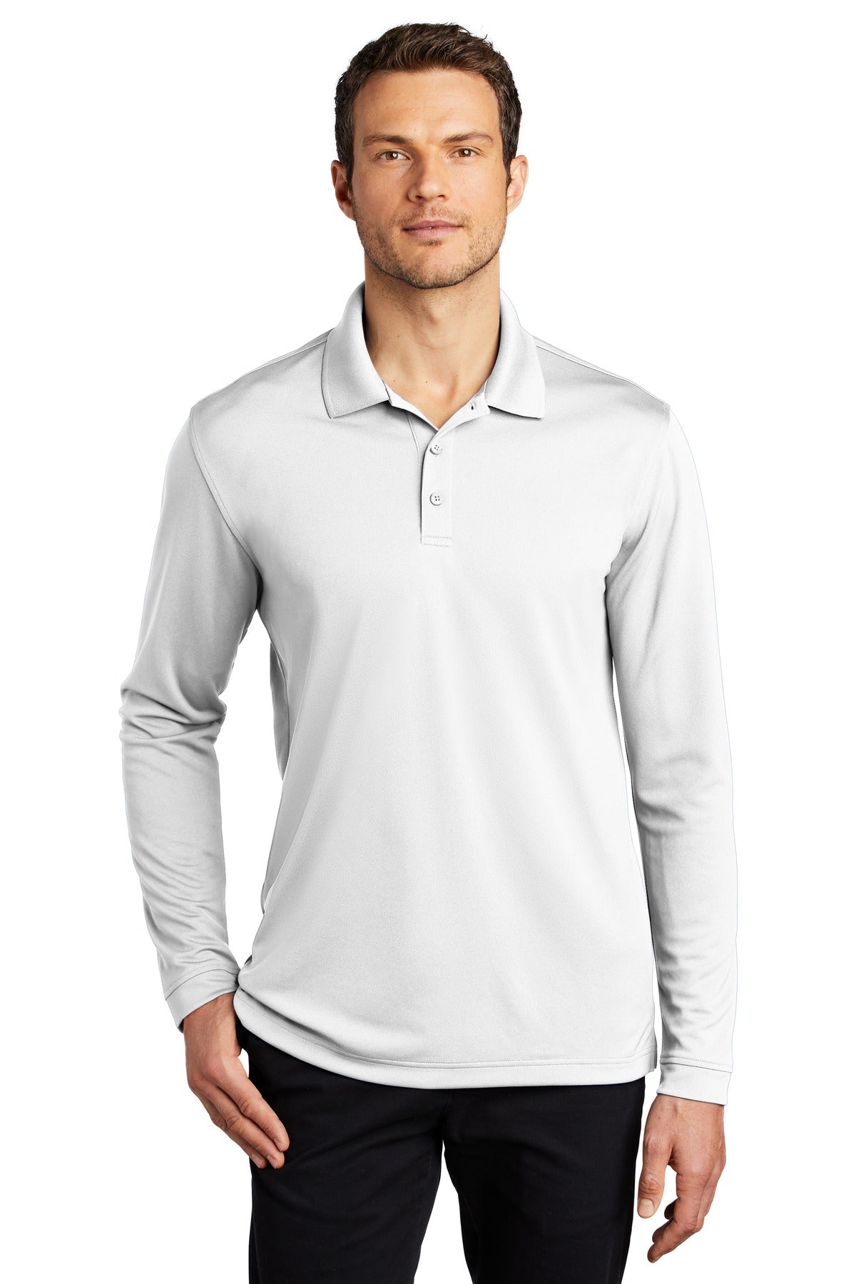 Port Authority Men's Dry Zone UV Micro-Mesh Long Sleeve Polo K110LS Mens Apparel Shirts & Tops