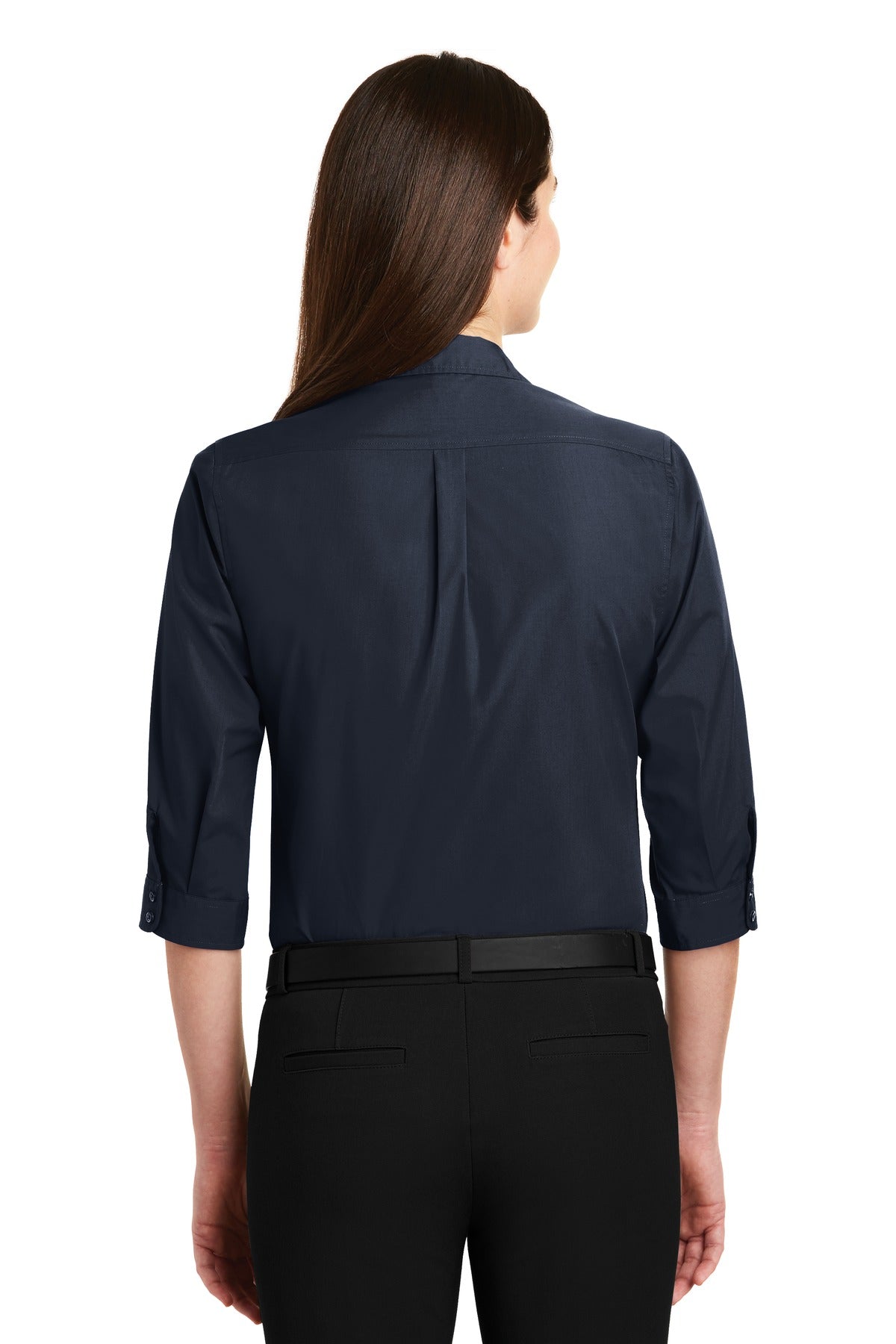 Port Authority Ladies 3/4-Sleeve Carefree Poplin Shirt. LW102