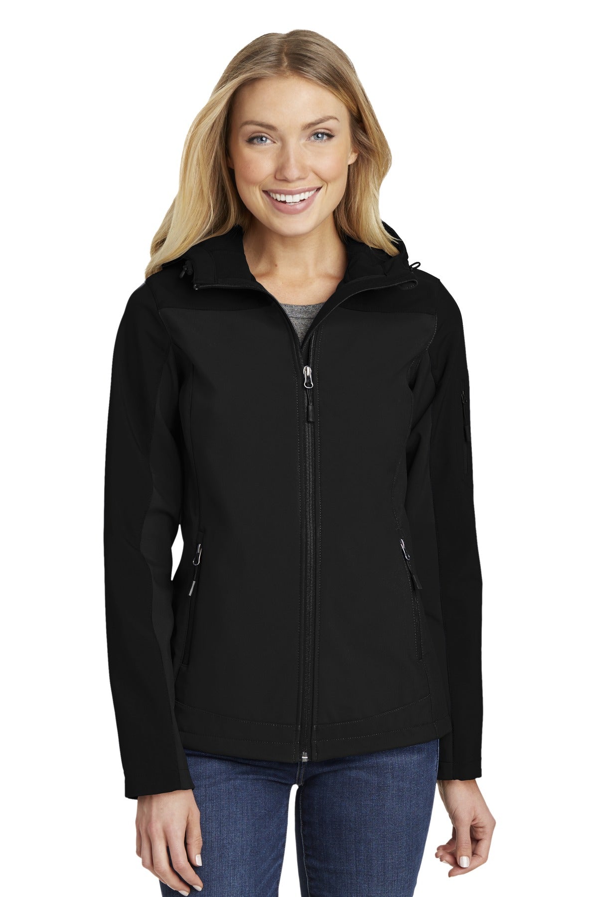 Port Authority Ladies Hooded Core Soft Shell Jacket. L335 Womens Apparel Jackets & Vests