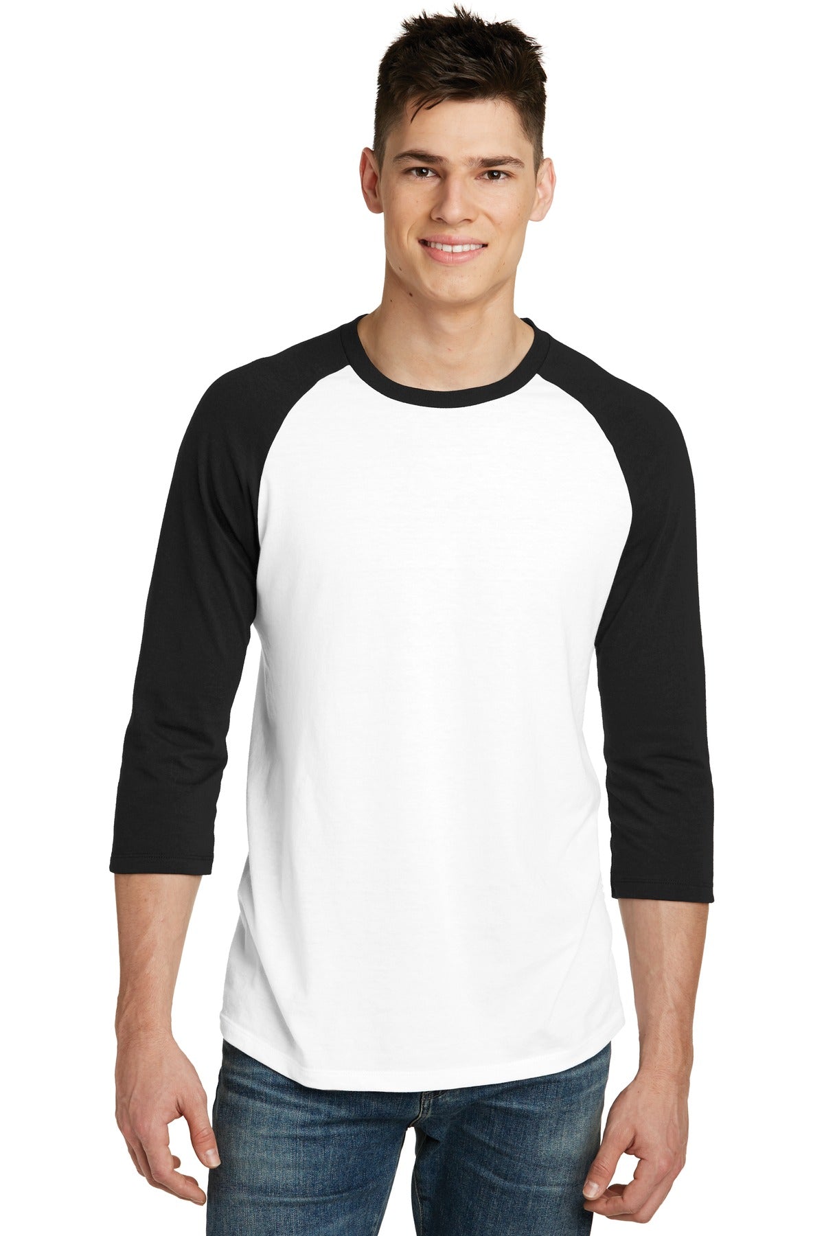 District Men's Very Important Tee 3/4-Sleeve Raglan. DT6210 Mens Apparel Shirts & Tops